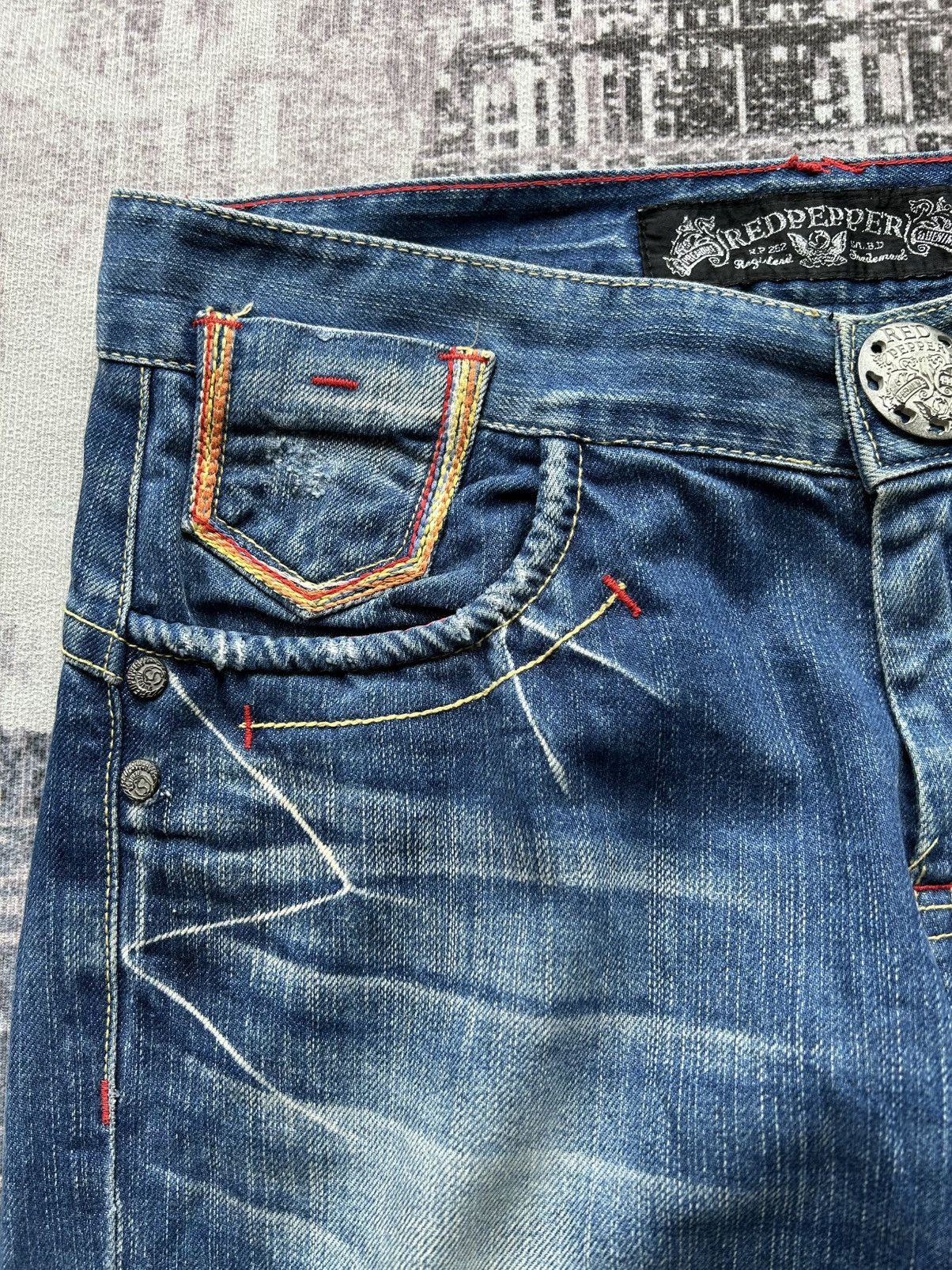 Ed Hardy Red Pepper Punk Embroidrey Jeans Size US 32 / EU 48 - 8 Thumbnail