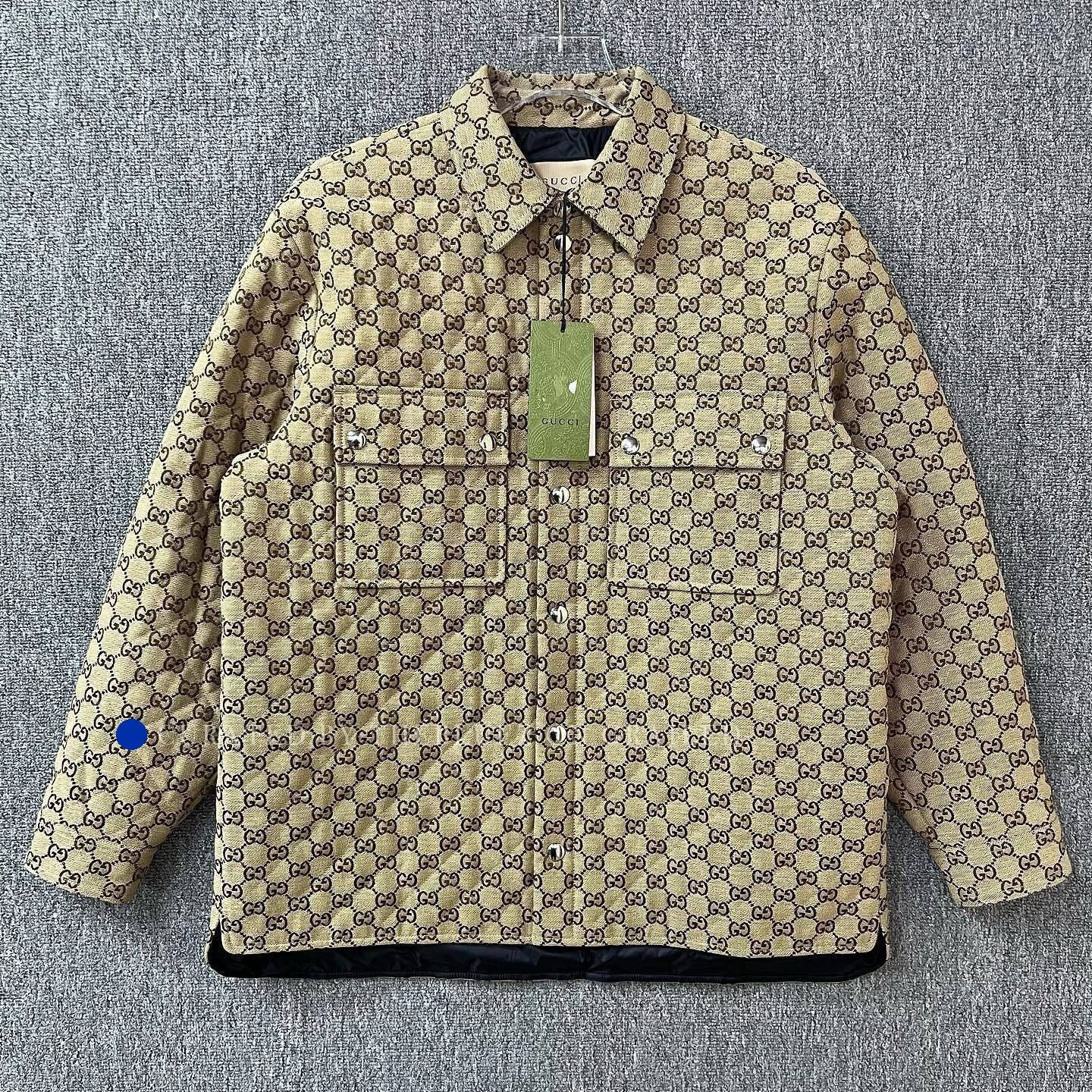 Gucci Quilted GG Monogram Jacket in Beige Size US XS / EU 42 / 0 - 1 Thumbnail