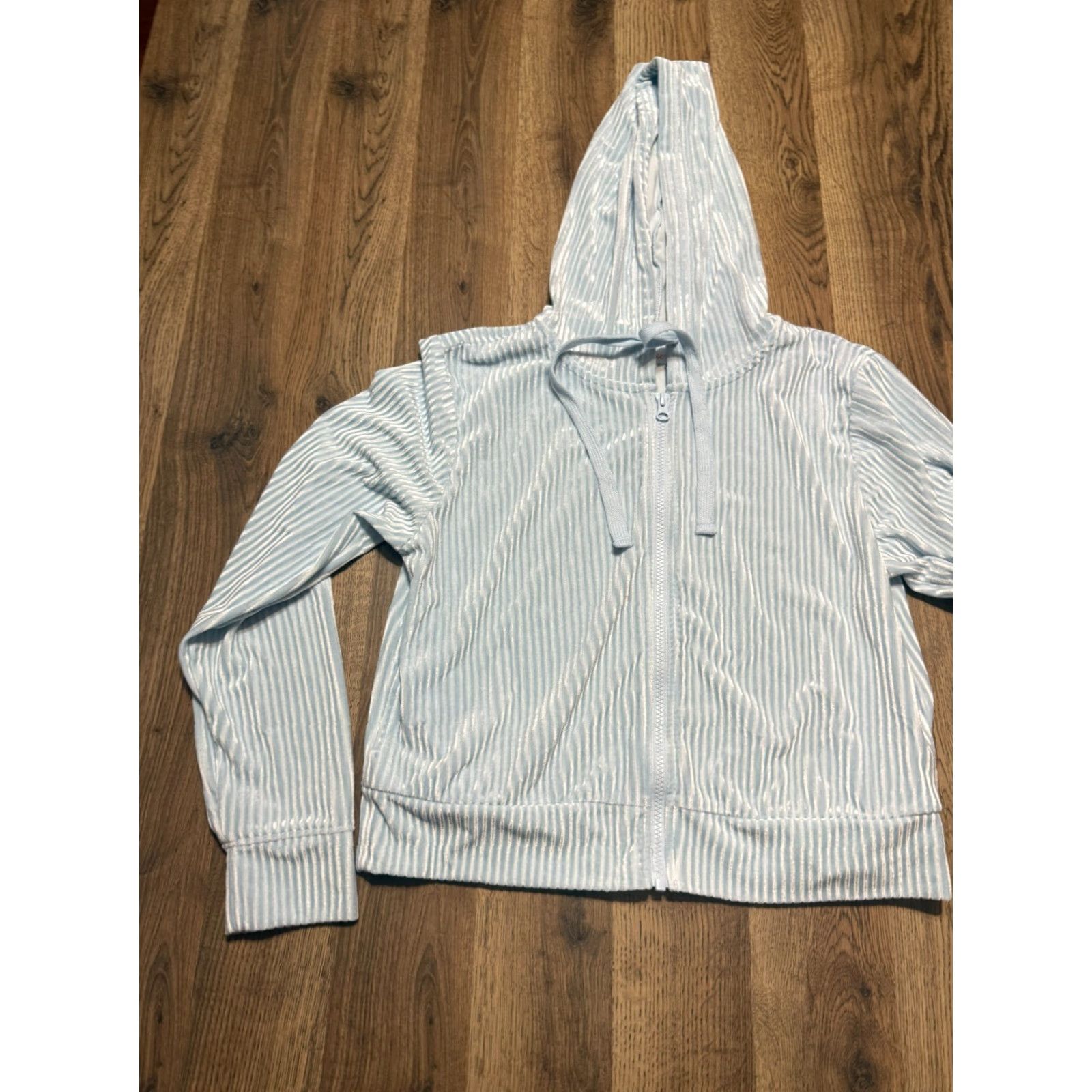 Vintage Colsie Sweatshirt Women's Small Blue Full Zip Drawstring Long Sleeve Size S / US 4 / IT 40 - 3 Thumbnail