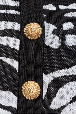 o1s1wg111225 Animal Print Skirt in Black/White