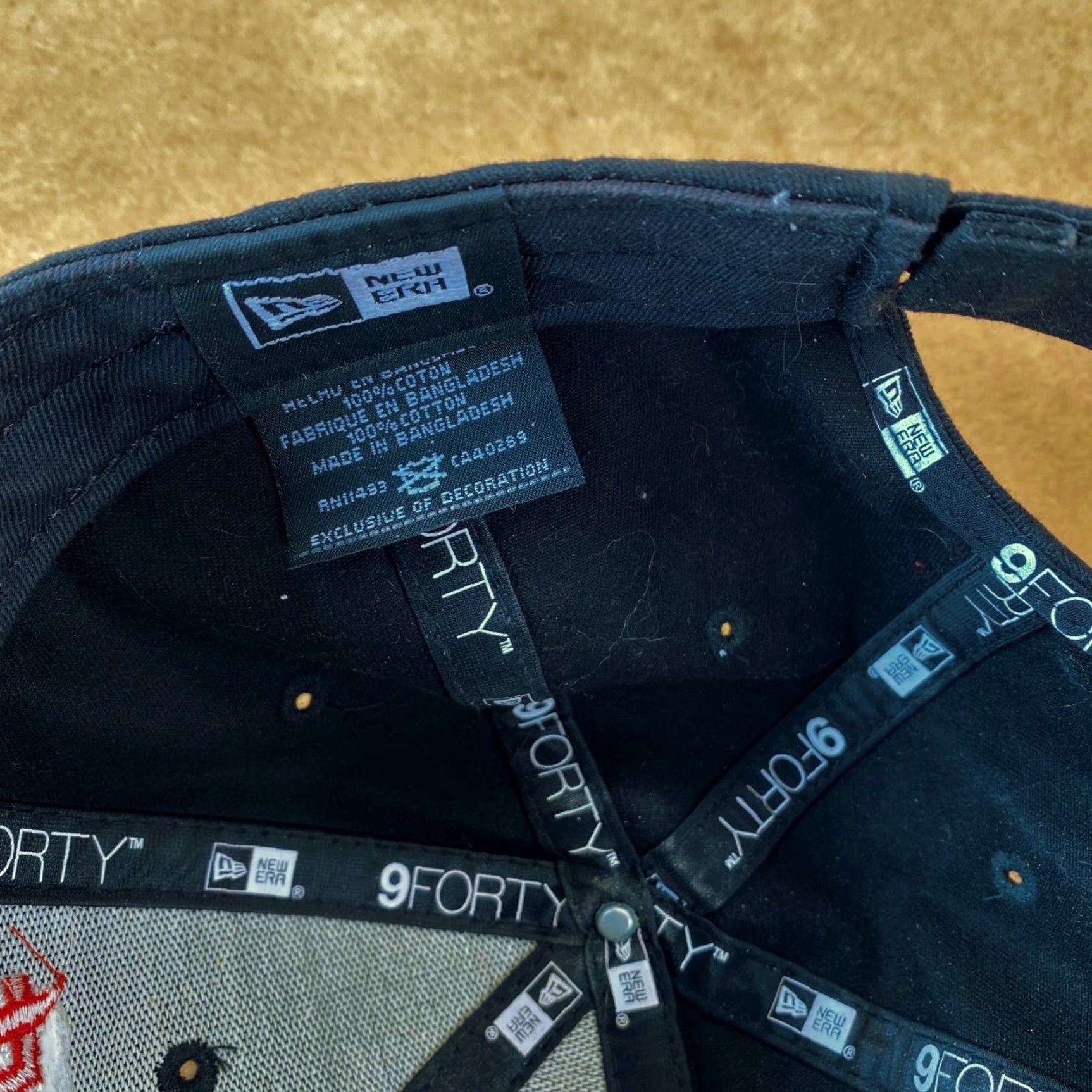 New Era VINTAGE Nut Up Industries Inc Strapback Hat 9FORTY New Era Black One Size Size ONE SIZE - 8 Thumbnail