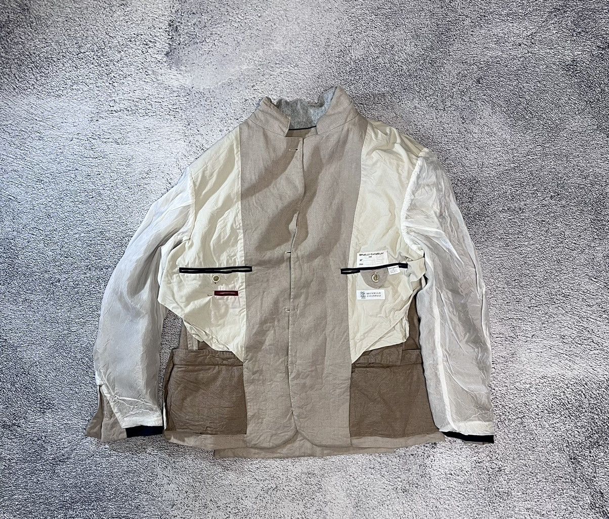 Brunello Cucinelli Brunello Cucinelli Blazer Jacket Application Real Leather Size 50R - 13 Thumbnail