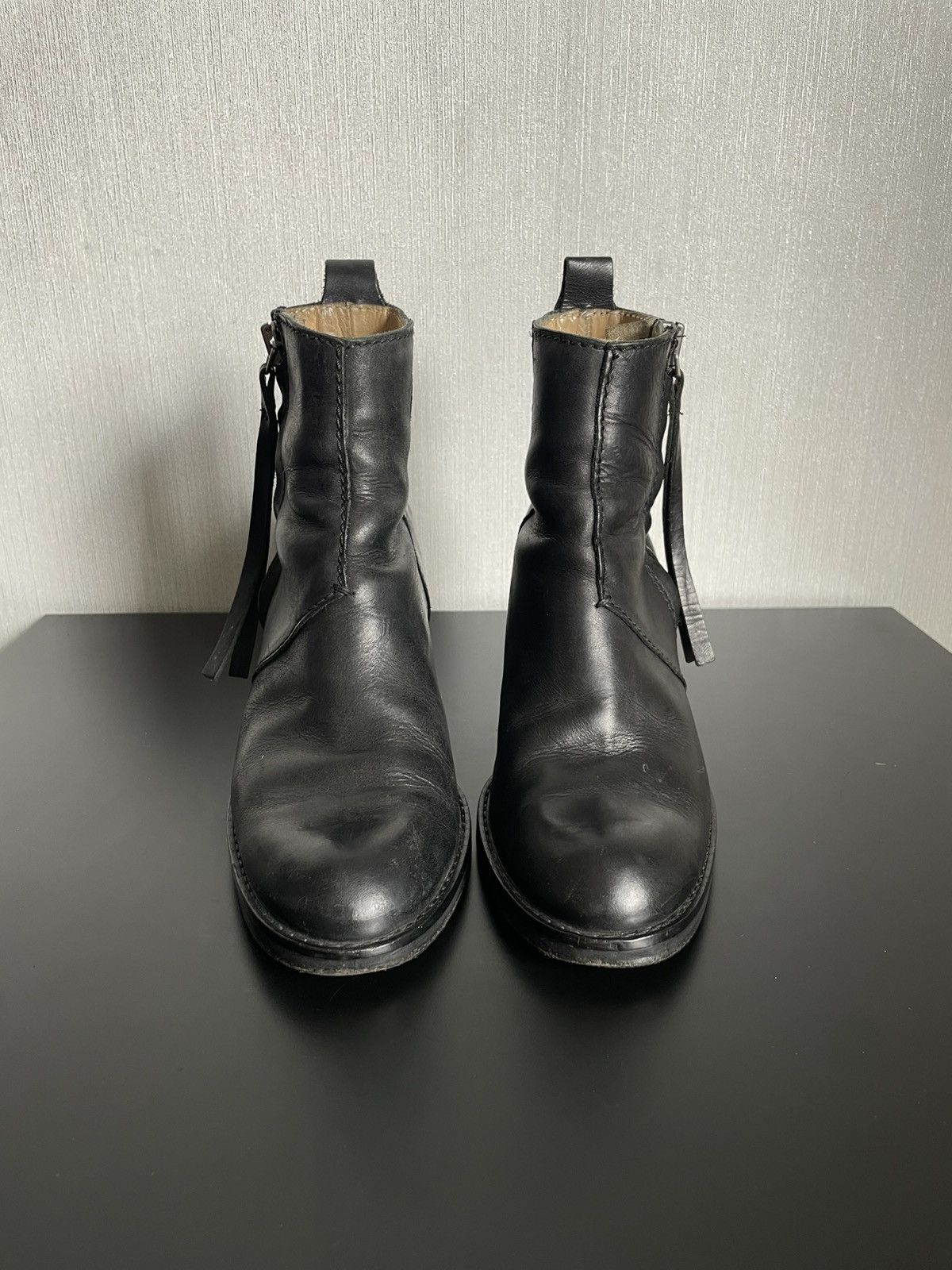 Acne Studios × If Six Was Nine Acne Studios Leather Ankle Boots Minimalist Heeled Side Zip Size US 7 / IT 37 - 6 Thumbnail