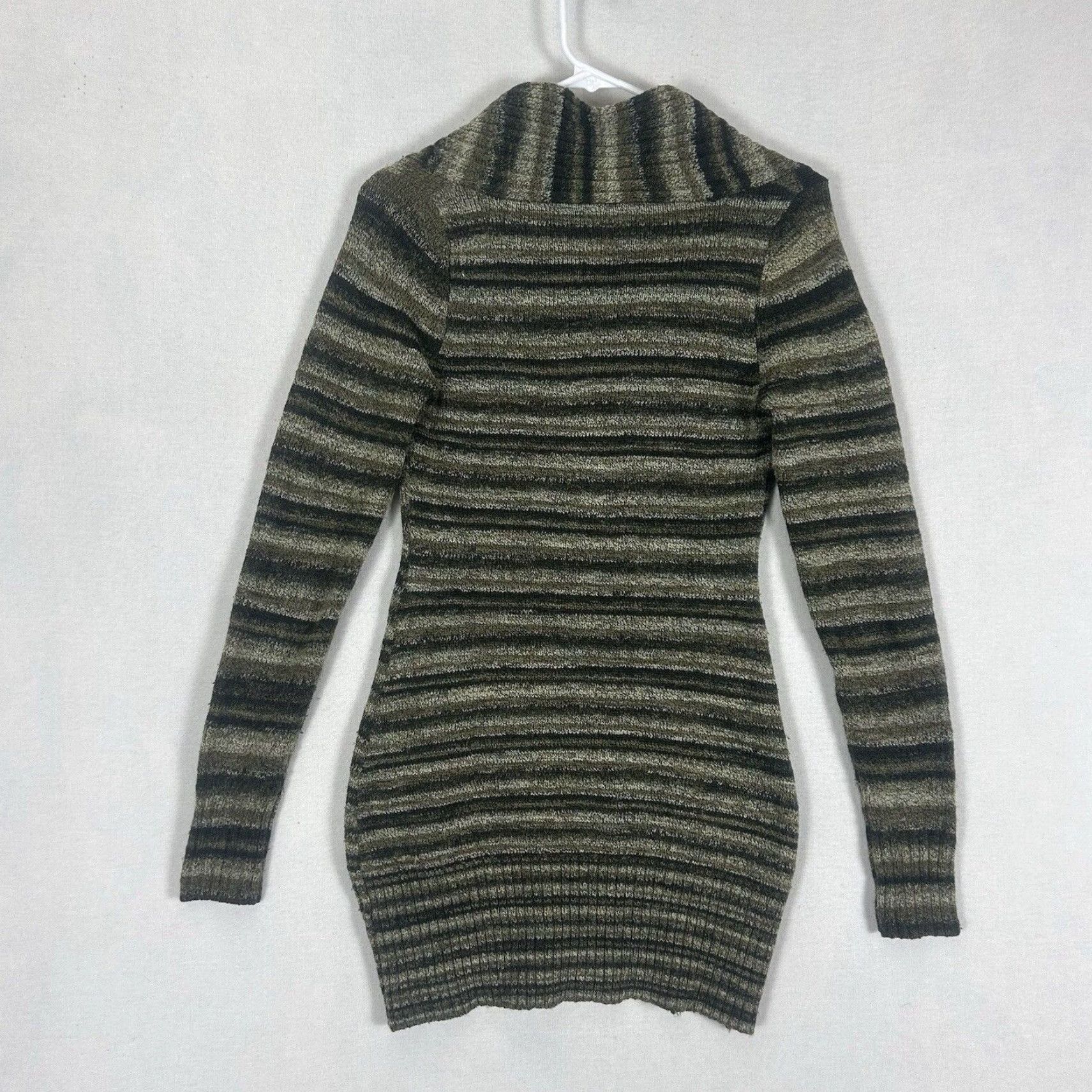 Vintage Maurices Sweater Dress Womens Small Green Knit Long Sleeve Mock Neck Knee Length Pullover Dress Size S / US 4 / IT 40 - 7 Thumbnail