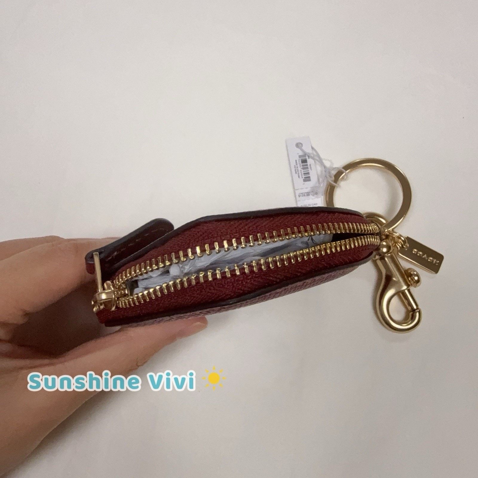 Coach NWT Coach CP368 Heart Bag Charm IN Gold/Dark Ruby Size ONE SIZE - 4 Thumbnail