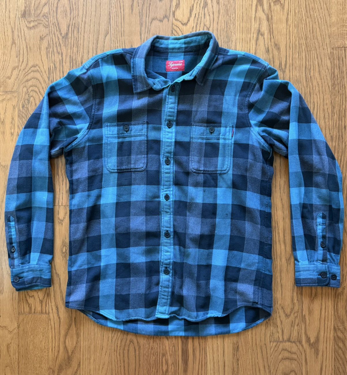 Supreme Supreme Oversize Plaid Flannel - Grey/Teal Size US XL / EU 56 / 4 - 1 Thumbnail
