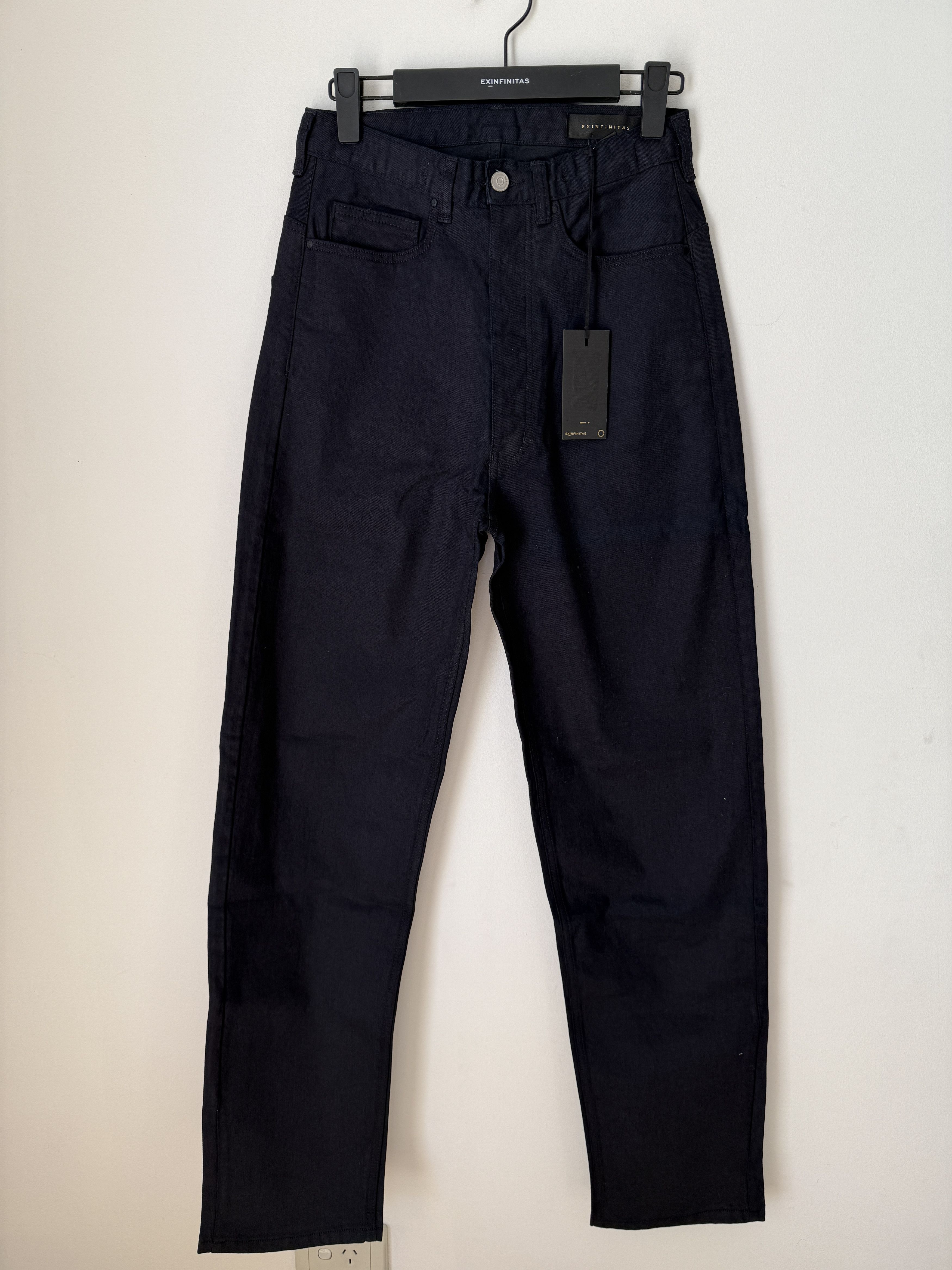 EX INFINITAS EX INFINITAS LOOSE TAPERED NAVY COATED JEANS. SZ 26 Size US 26 / EU 42 - 3 Thumbnail