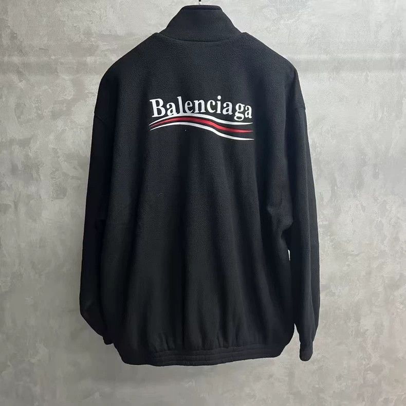 Balenciaga Balenciaga Black Logo Printed Long Sleeve Zipper Jacket Size US M / EU 48-50 / 2 - 5 Thumbnail