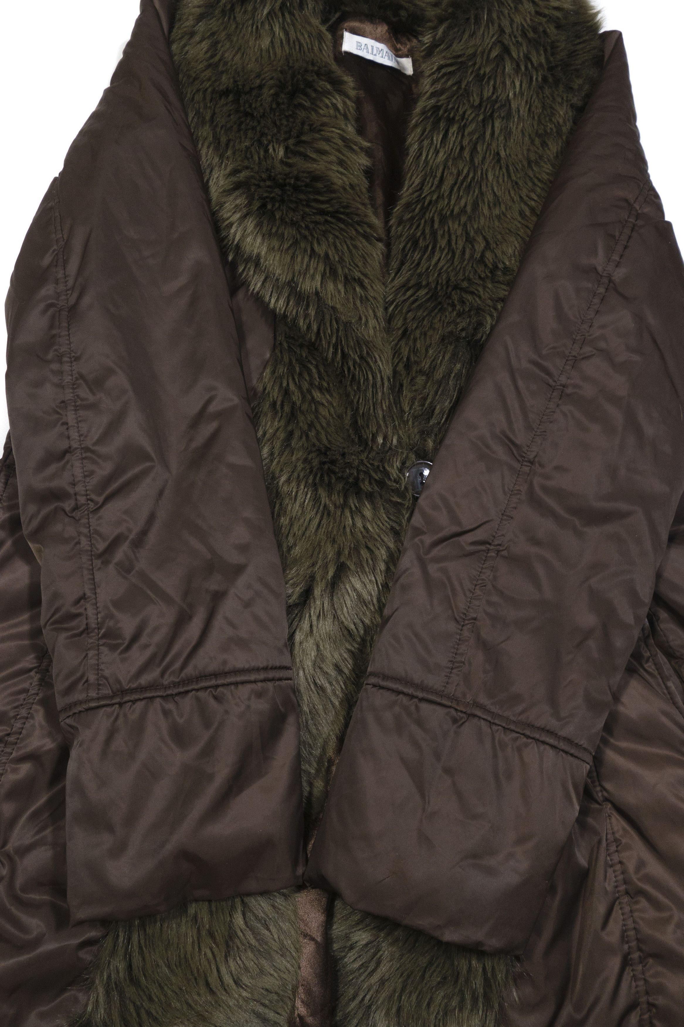 Balmain 90S Faux Fur Y2K Overcoat Vintage Size S / US 4 / IT 40 - 6 Thumbnail