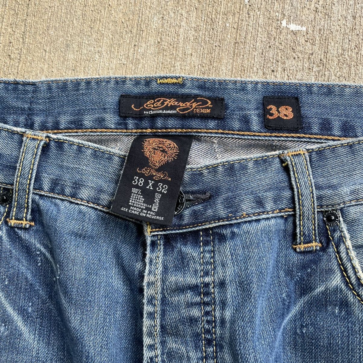 Ed Hardy Vintage Y2K Ed Hardy Embroidered Baggy Denim Jeans 38x32 Size US 38 / EU 54 - 4 Thumbnail