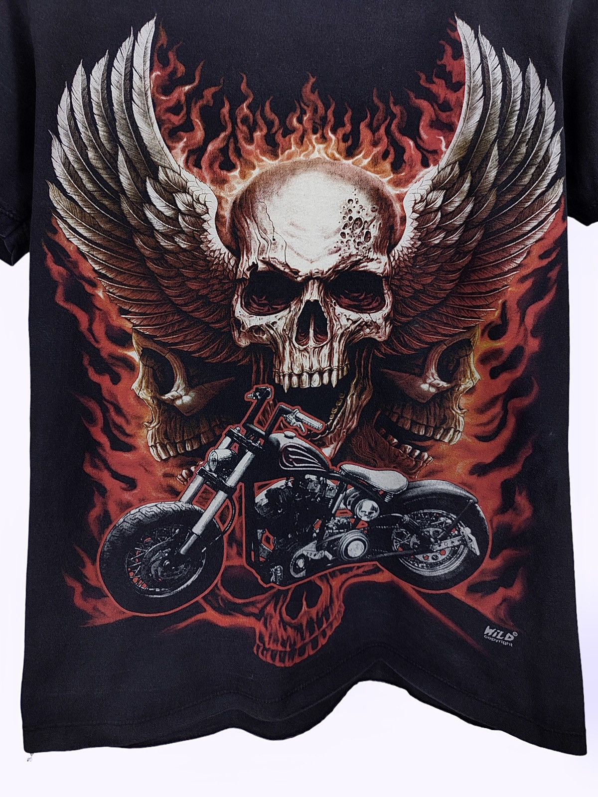 Vintage Y2K Vintage Wild Skull Flame Graphic Print Tee Size US S / EU 44-46 / 1 - 4 Thumbnail