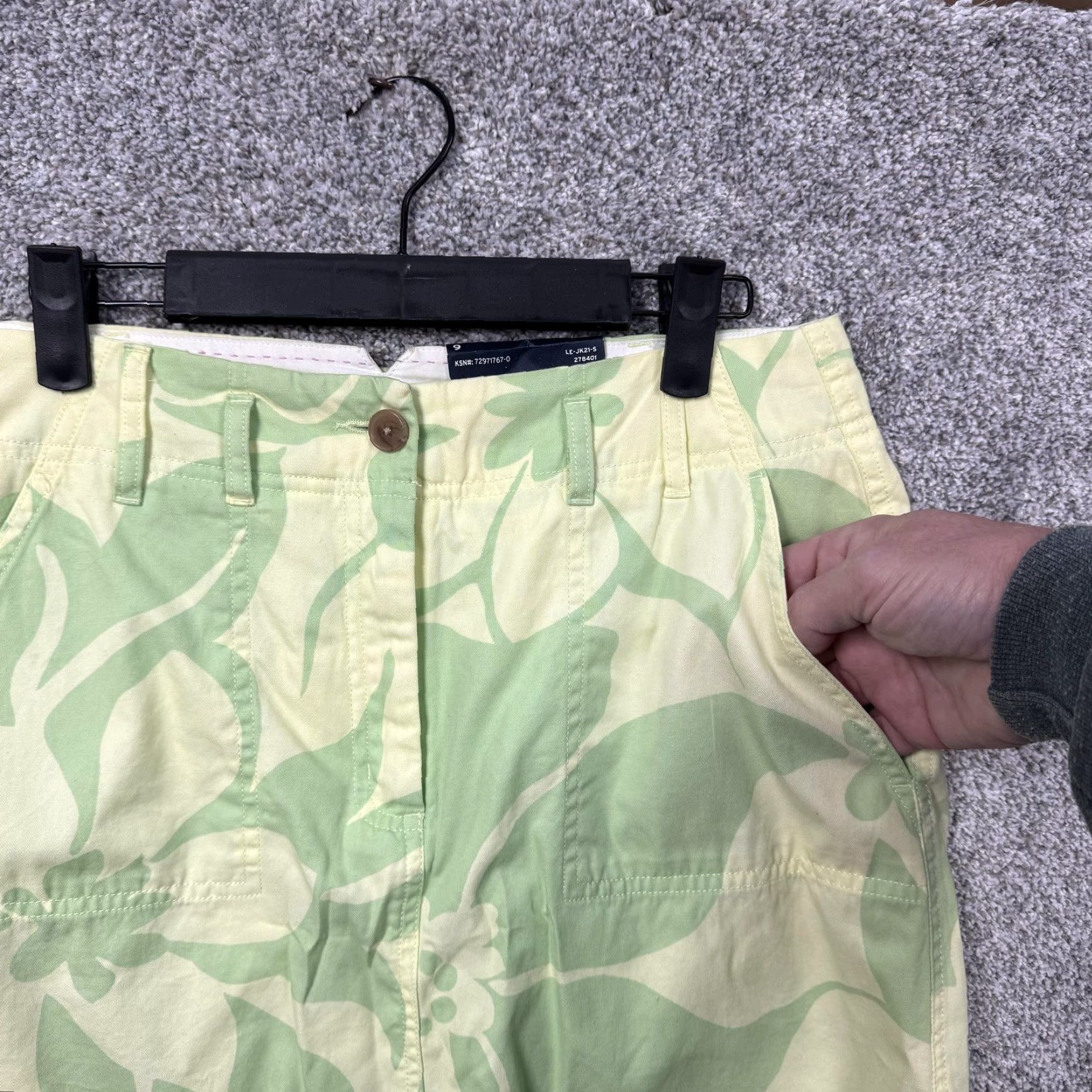 Lands' End Lands' End Chino Skort 6 Green Floral Weekend Pockets Casual Utility Twill Cotton Knee Length Women Womens Size 28" / US 6 / IT 42 - 5 Thumbnail