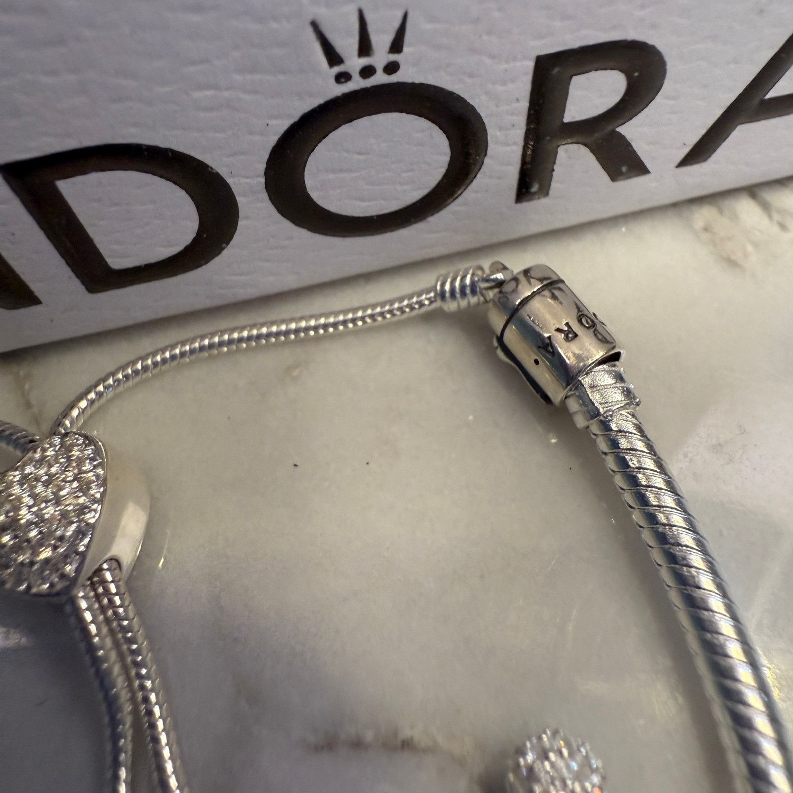 pandora Pandora Genuine Silver SLIDER Chain Bracelet, Sparkling Rose Size ONE SIZE - 4 Thumbnail