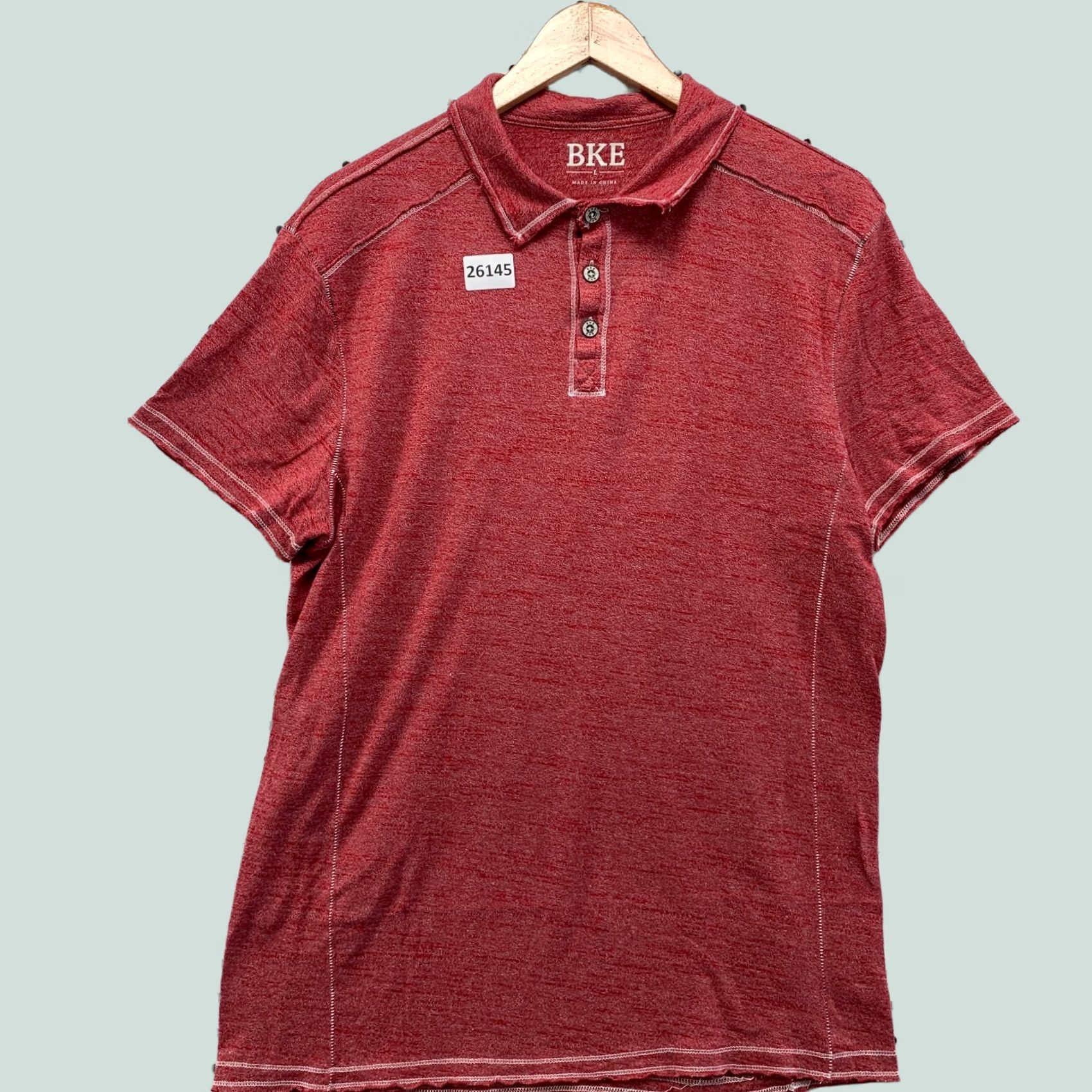 Vintage Buckle Polo Red Adult Large Cotton Blend Short Sleeve Button Collared Men Size US L / EU 52-54 / 3 - 1 Thumbnail