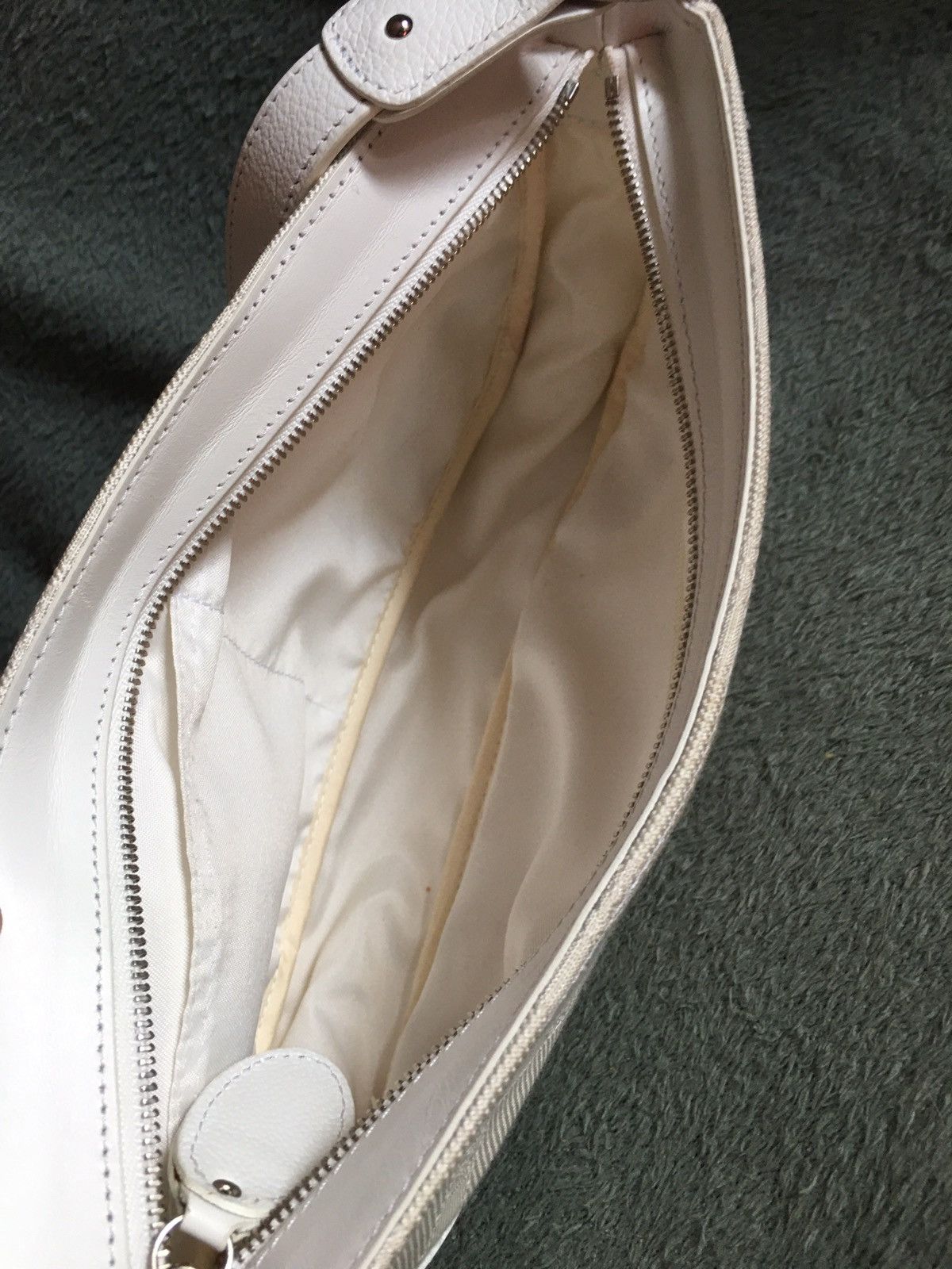 Longchamp Longchamp Ivory White Nylon Leather Handbag Shoulder Bag Size ONE SIZE - 11 Thumbnail