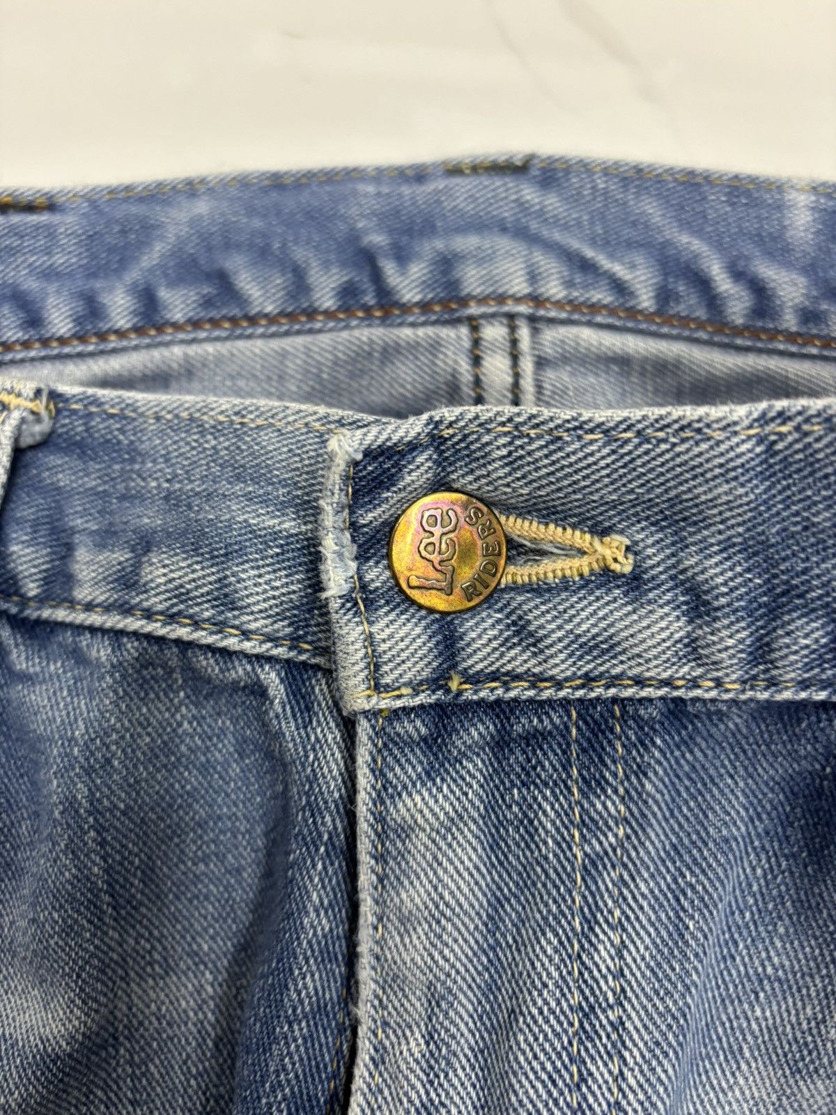 Lee 🔥VINTAGE LADY LEE RIDERS SELVEDGE JEANS DISTRESSED DENIM Size 32" / US 10 / IT 46 - 10 Thumbnail