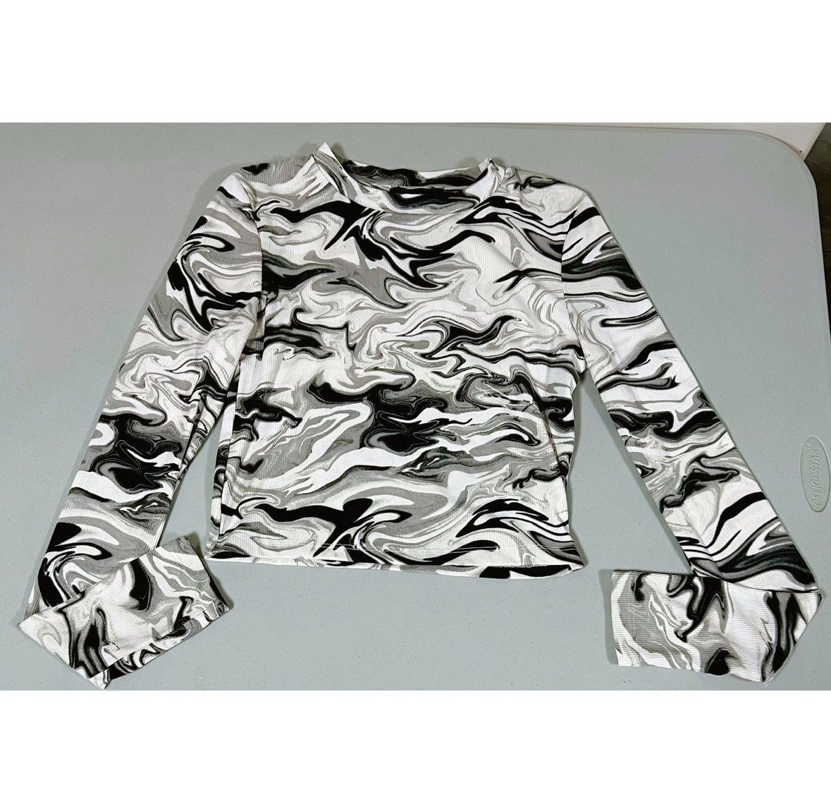Japanese Brand Black White Gray Grey Marble Swirl T-Shirt Top Tee Size M🤍🩶🖤 Size M / US 6-8 / IT 42-44 - 2 Thumbnail