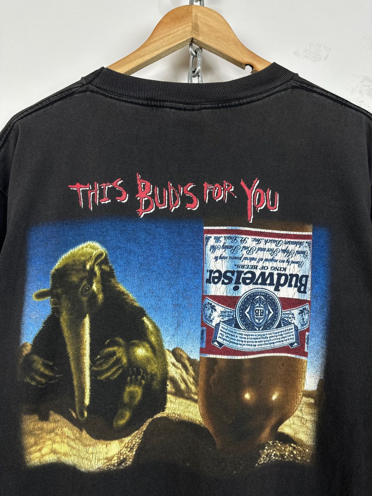 Budweiser 90s Vintage Budweiser This Bud’s For You Anteater T-Shirt Size US L / EU 52-54 / 3 - 6 Thumbnail