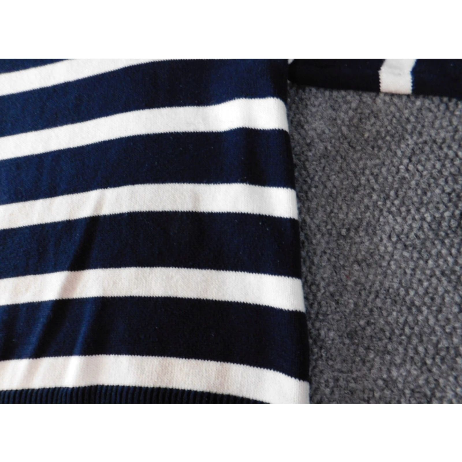 Loft LOFT Sweater Small Blue Striped Pullover Womens Crewneck, Knit, Cotton, Long Sleeve, Regular, Machine Washable, Fall Winter Spring, Casual, Vintage No Size S / US 4 / IT 40 - 4 Thumbnail