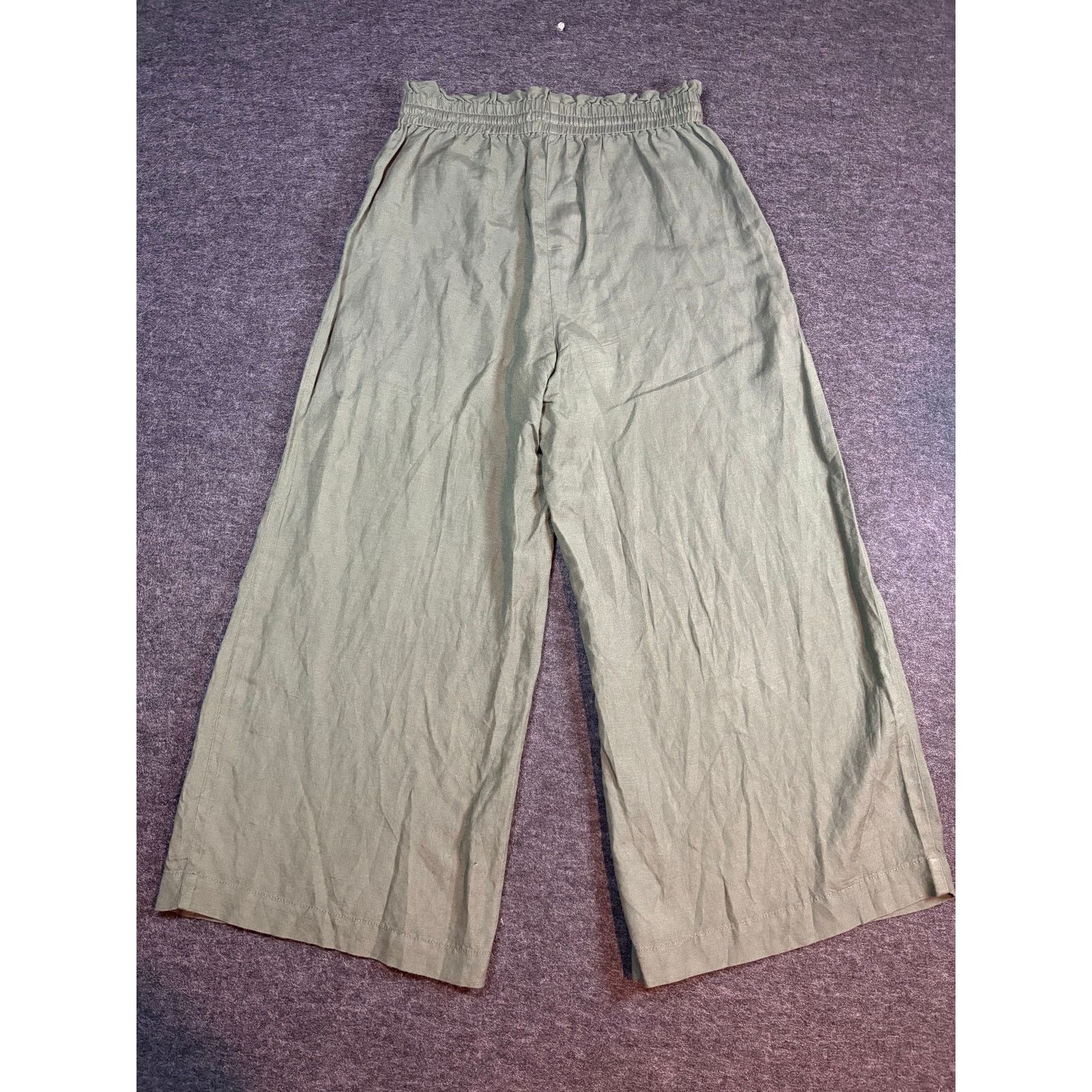 Loft LOFT Olive Green Wide Leg Crop Pants Size Small #0482 Size 24" / US 00 / IT 34 - 4 Thumbnail