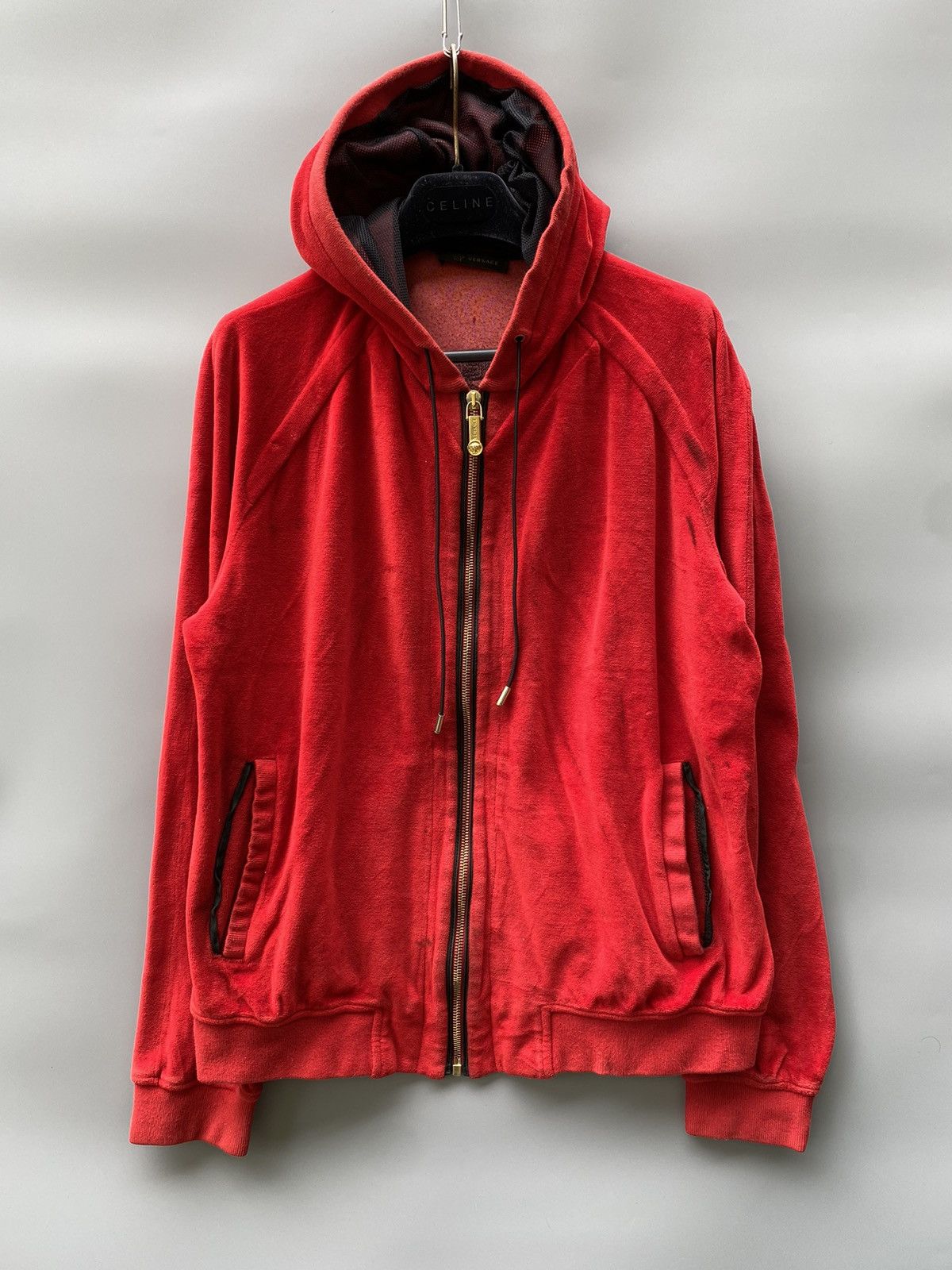 Versace Versace Velour Track Jacket with Leather Patch Medusa Size US M / EU 48-50 / 2 - 7 Thumbnail
