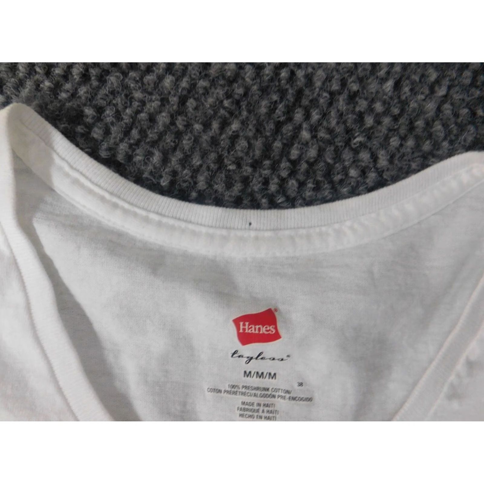 Hanes Kappa Womens Blouse M White Crew Neck Short Sleeve Pullover Solid Button Casual Regular Size M / US 6-8 / IT 42-44 - 6 Thumbnail