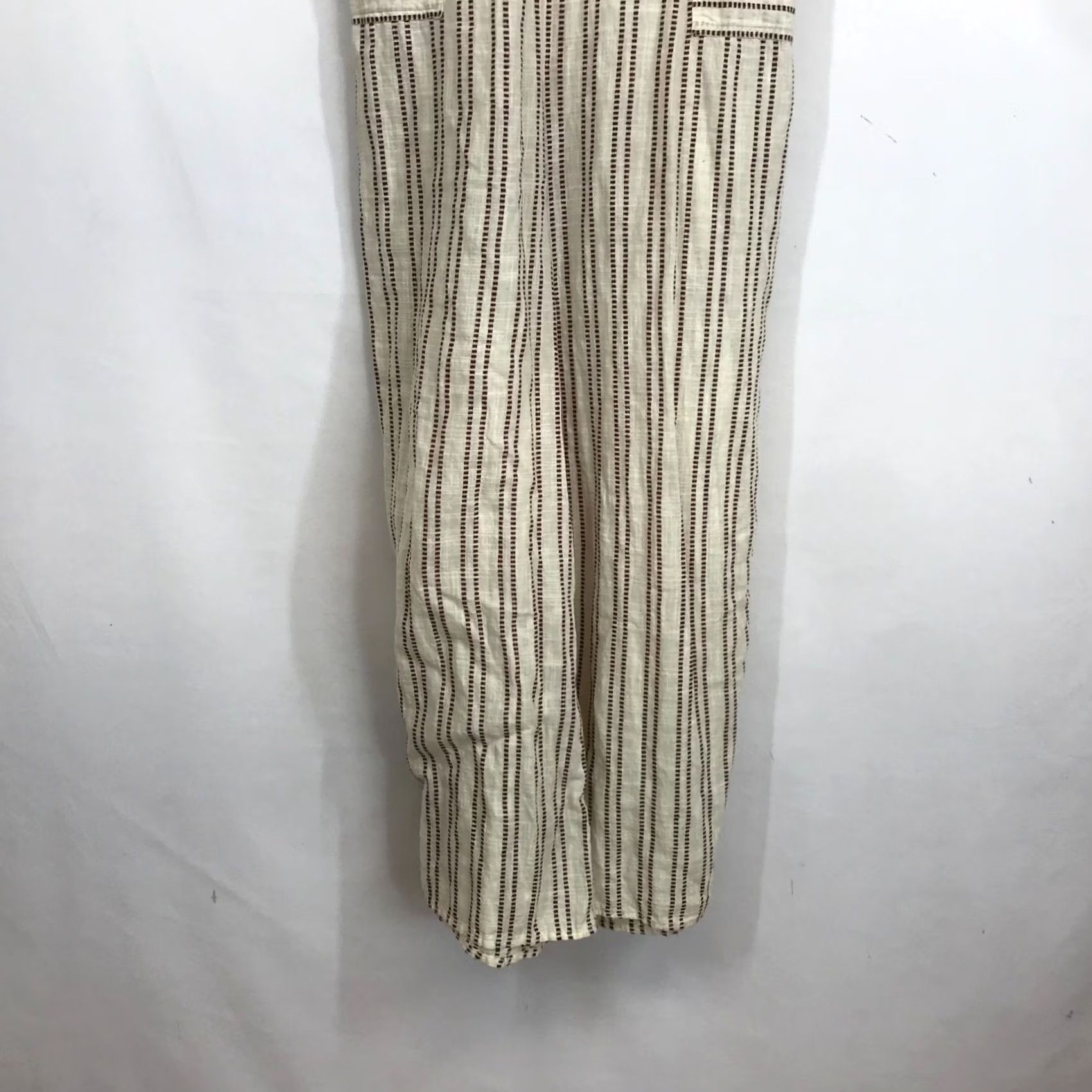 Free People Free People JUMPSUIT Womens M CREAM Round Neck Long Sleeve Open Back Cotton Casual Size 32" / US 10 / IT 46 - 3 Thumbnail