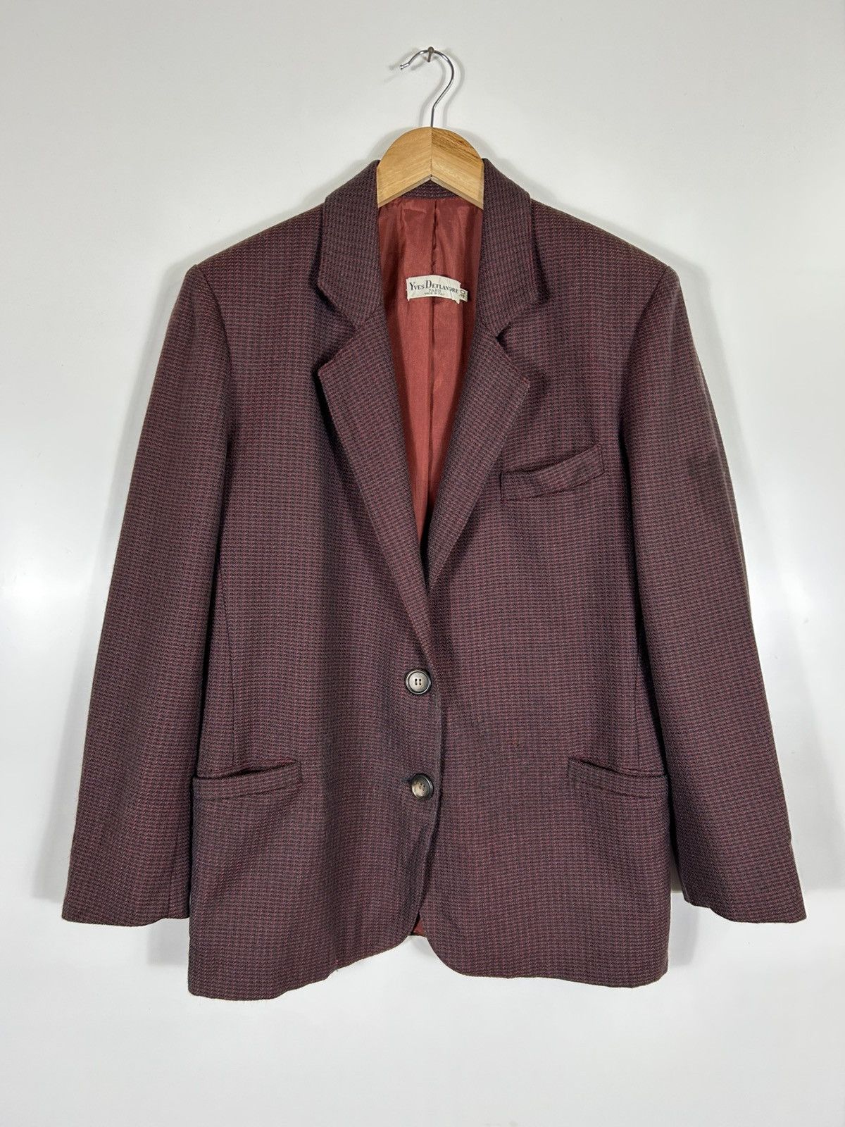 Vintage ⚡️Vintage Yves Deflandre Paris Wool Tweed Single Breast Coat Size US S / EU 44-46 / 1 - 1 Thumbnail