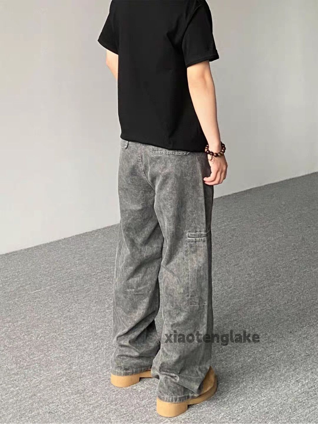 Jean Custom washed faded loose baggy skate hiphop cargo jeans Size US 30 / EU 46 - 3 Thumbnail