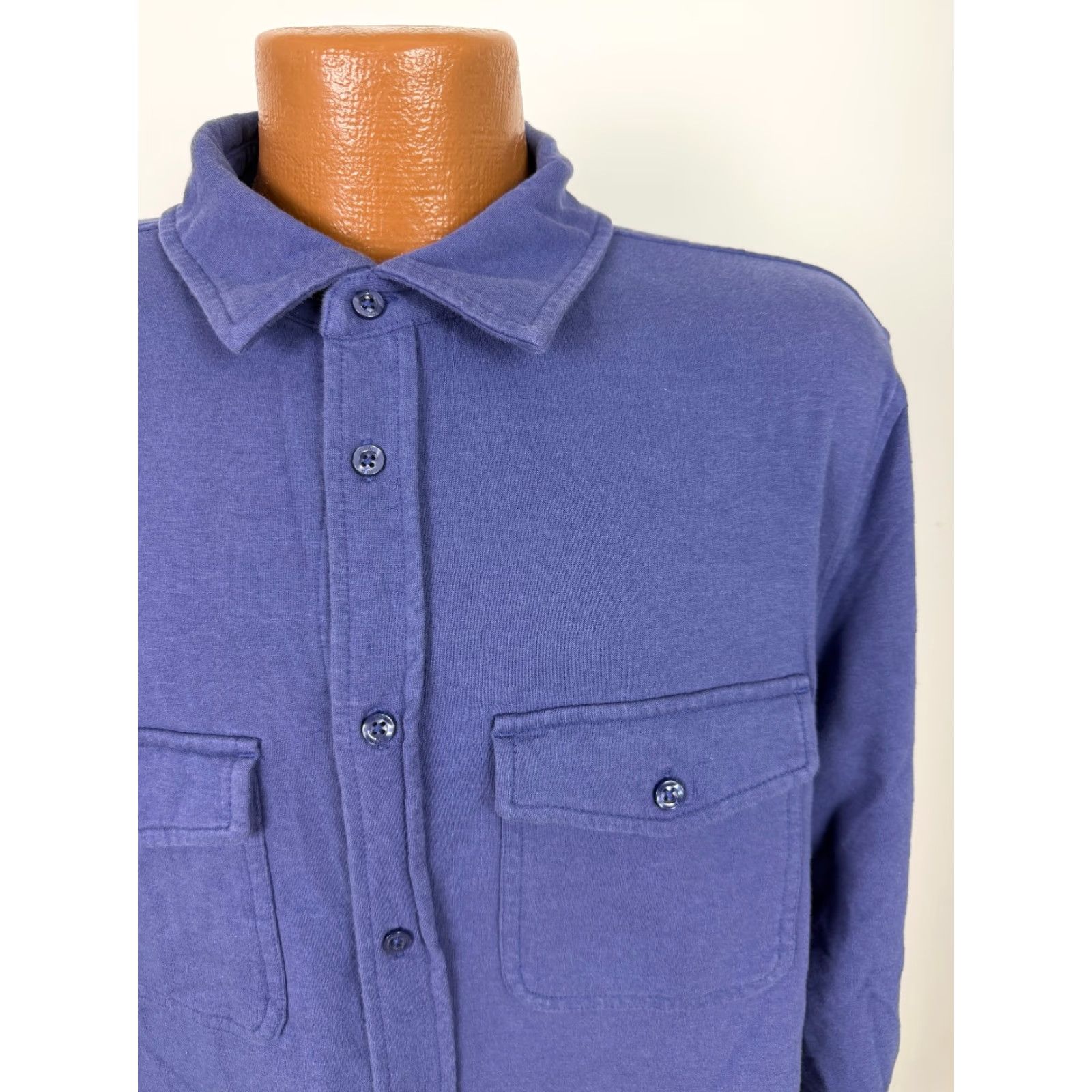 Gap VINTAGE Gap Button-Up Shirt Men XL Blue Heavyweight Fleece Outdoor Y2K Relaxed Regular Size US XL / EU 56 / 4 - 2 Thumbnail