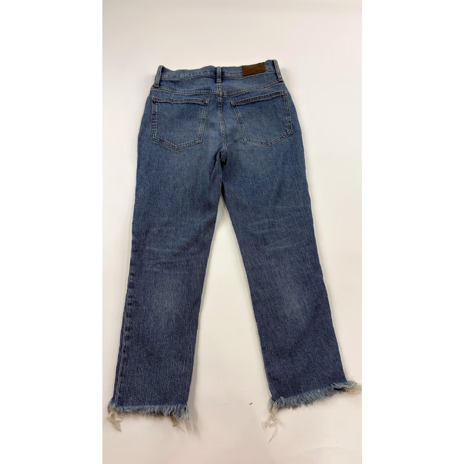 Madewell Madewell Jeans Womens 27 Blue High Rise Straight Leg Frayed Hem Denim Fair Trade Size 29" - 6 Thumbnail