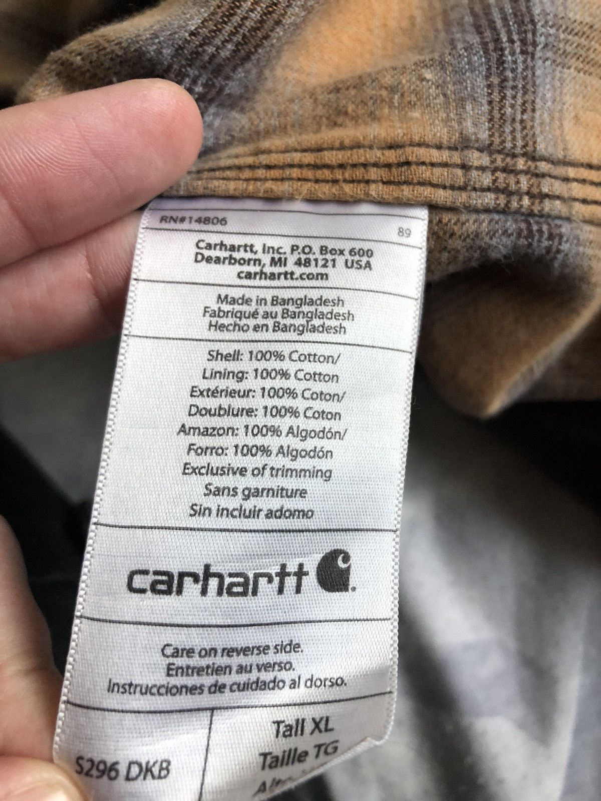 Carhartt × Vintage Vintage Carhartt S296 DKB Flannel-Lined Canvas Shirt-Jacket Size US XL / EU 56 / 4 - 12 Thumbnail