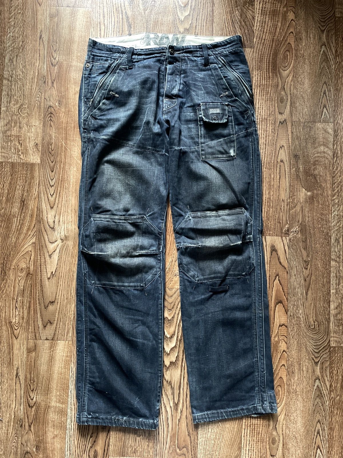G-Star Vintage G star Double Knee Jeans Baggy Wide Big logo japanes Size US 34 / EU 50 - 1 Thumbnail