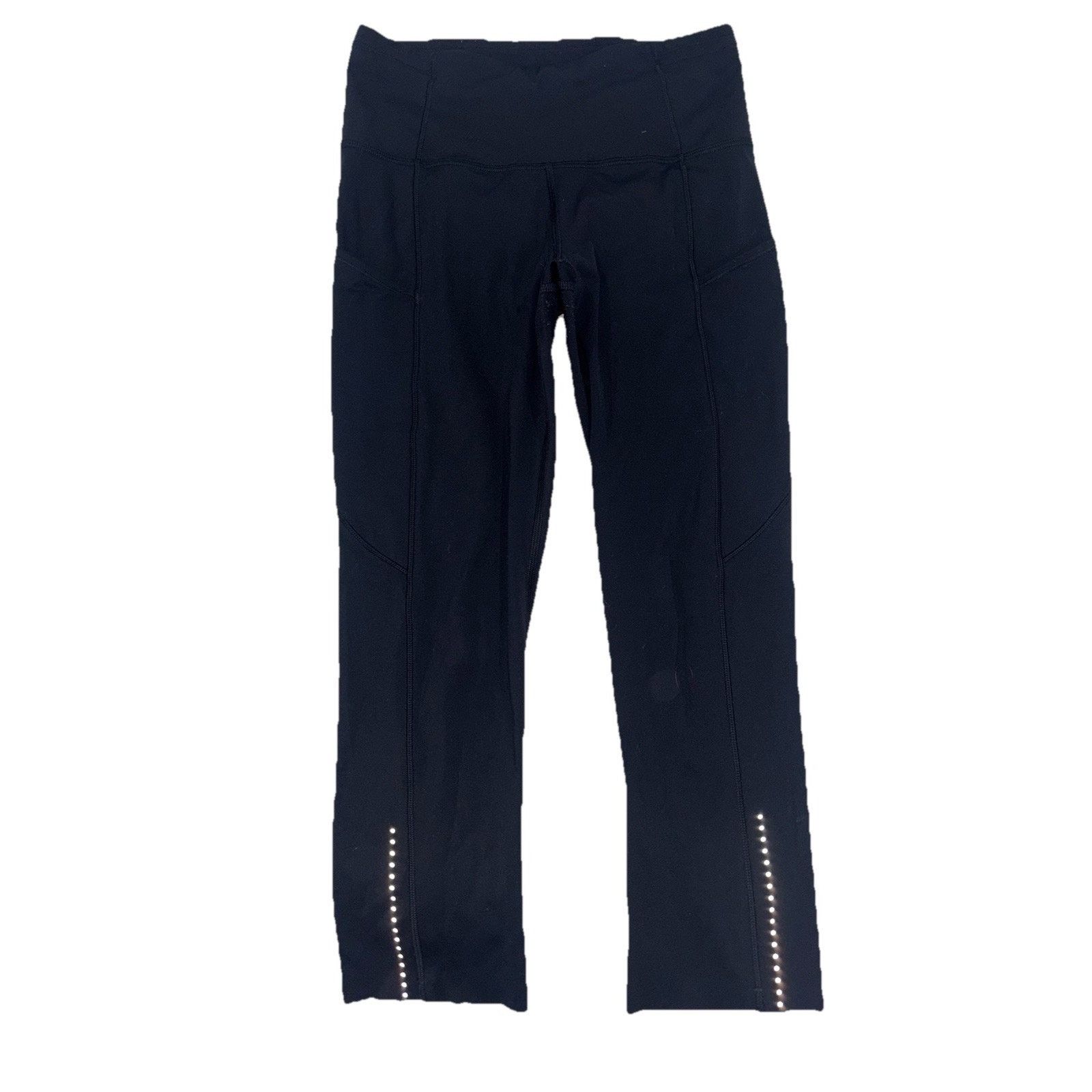 Lululemon Lululemon Women's Leggings Size 4 Black Cropped Pockets Size 27" / US 4 / IT 40 - 1 Thumbnail