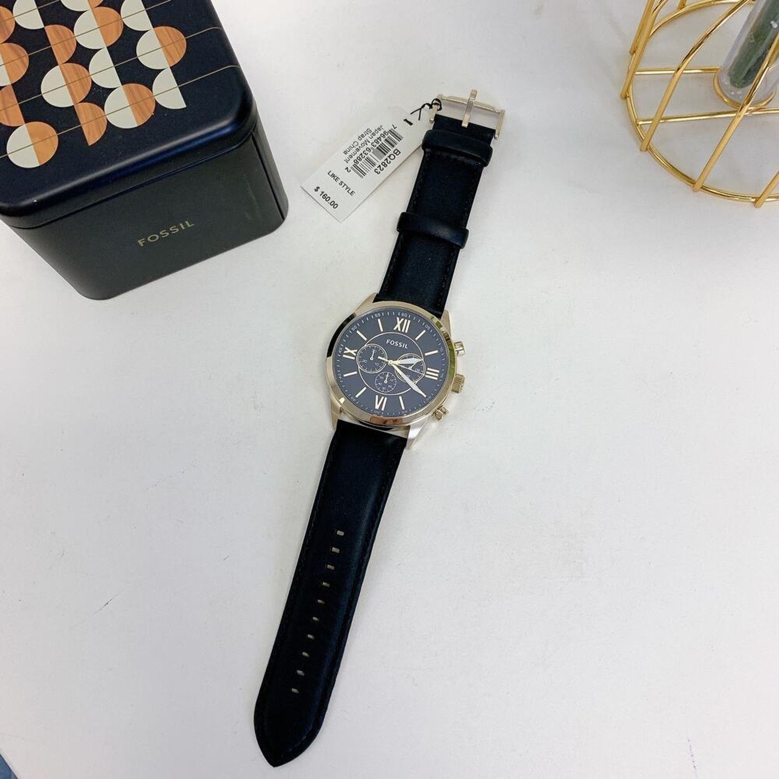 Fossil Fossil BQ2823 Flynn Chronograph Black Leather Watch Size ONE SIZE - 4 Thumbnail