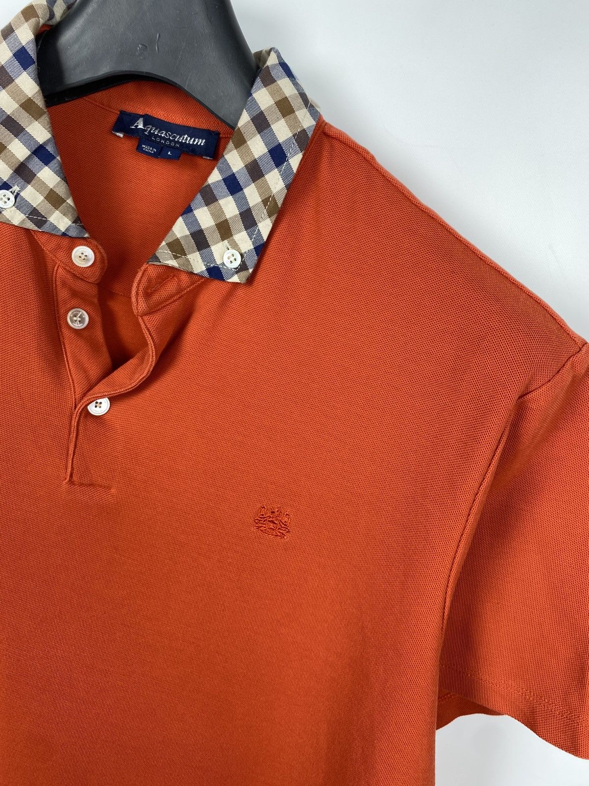 Aquascutum Aquascutum Collared Polo Tee Check Color Cotton size L Size US L / EU 52-54 / 3 - 3 Thumbnail