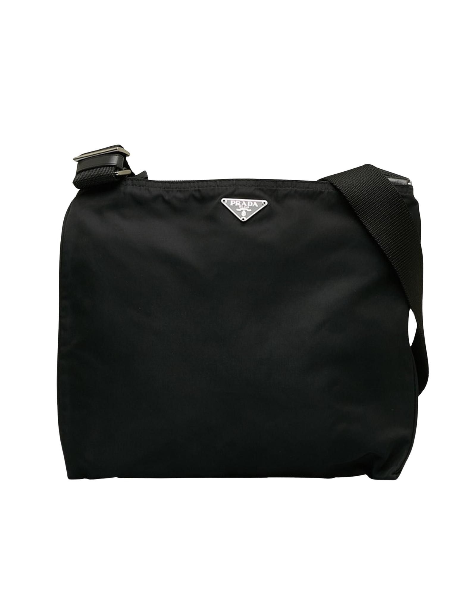 image of Prada Modern Black Synthetic Shoulder Bag - Italian Crafted, Women's