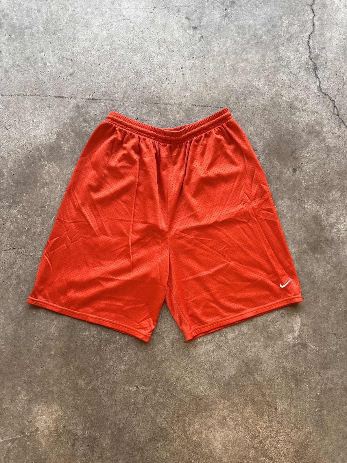 Nike × Vintage 90s Orange Nike Nylon Shorts Size US 30 / EU 46 - 1 Thumbnail