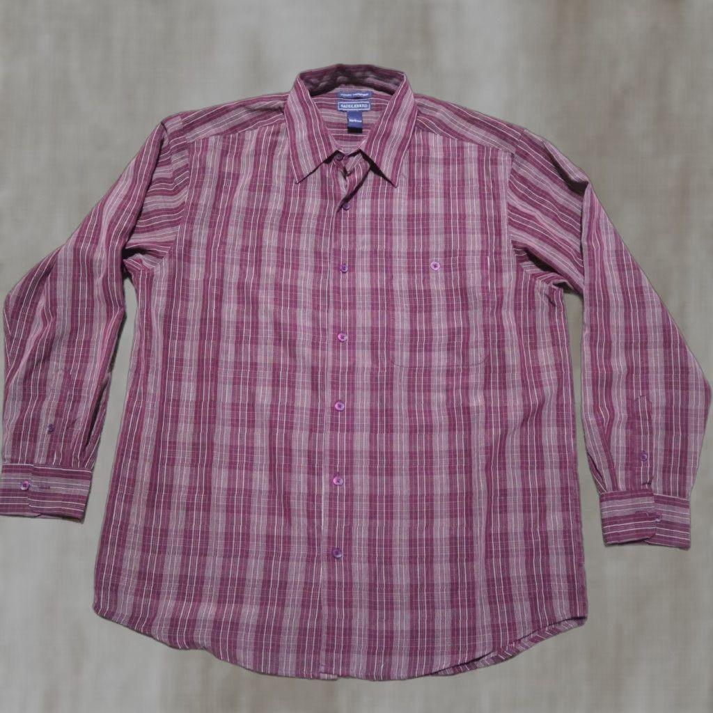 Vintage Saddlebred Shirt Button-Up Oxford Adult Mens L Purple Velvet? Size US XL / EU 56 / 4 - 1 Thumbnail