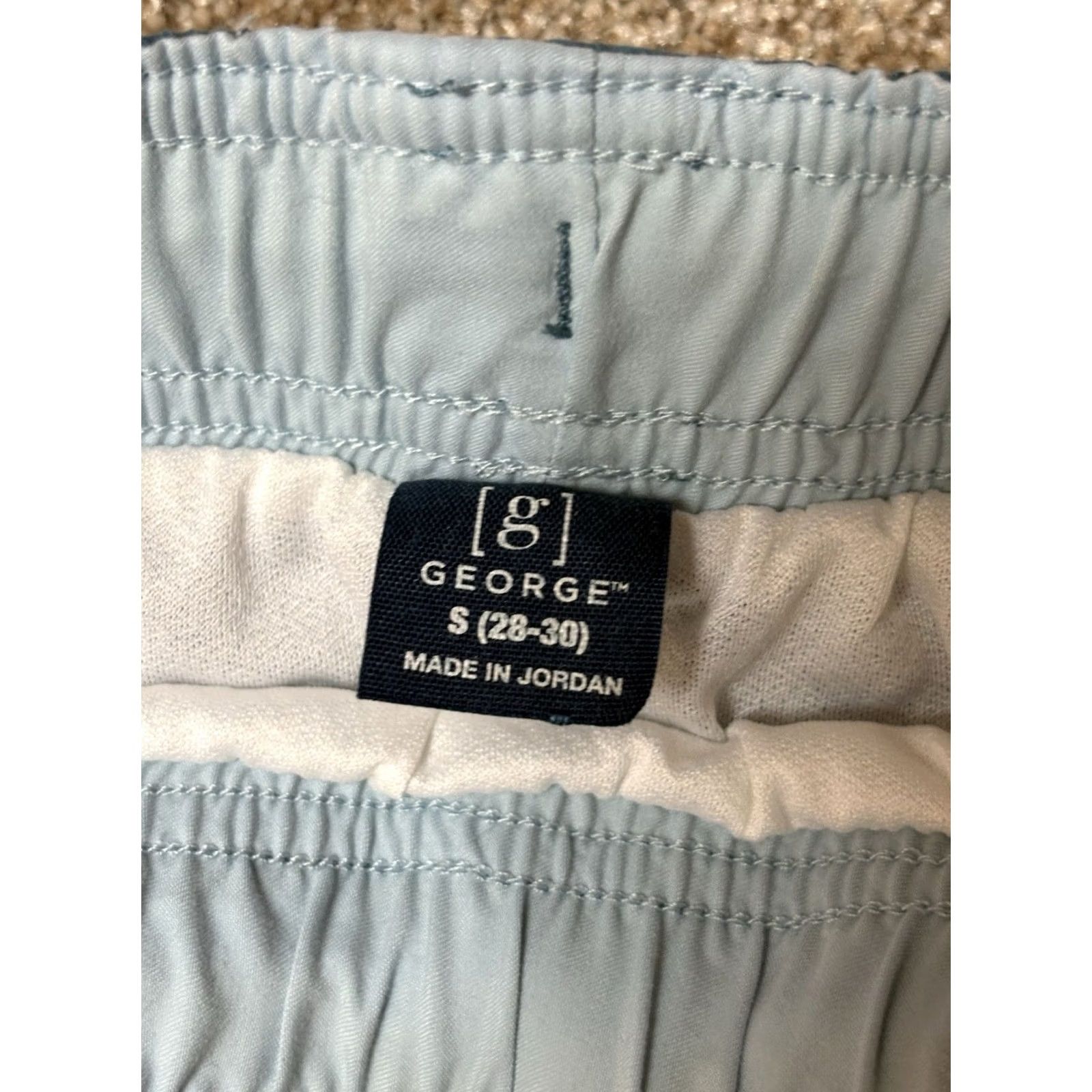 George George Men’s Swim Trunks Shorts Drawstring Pockets Blue Colorblock S Size US 29 - 3 Thumbnail