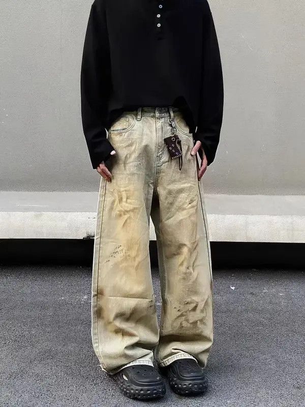 VIBE Vintage yellow clay graffiti machete baggy jeans Size US 34 / EU 50 - 7 Thumbnail