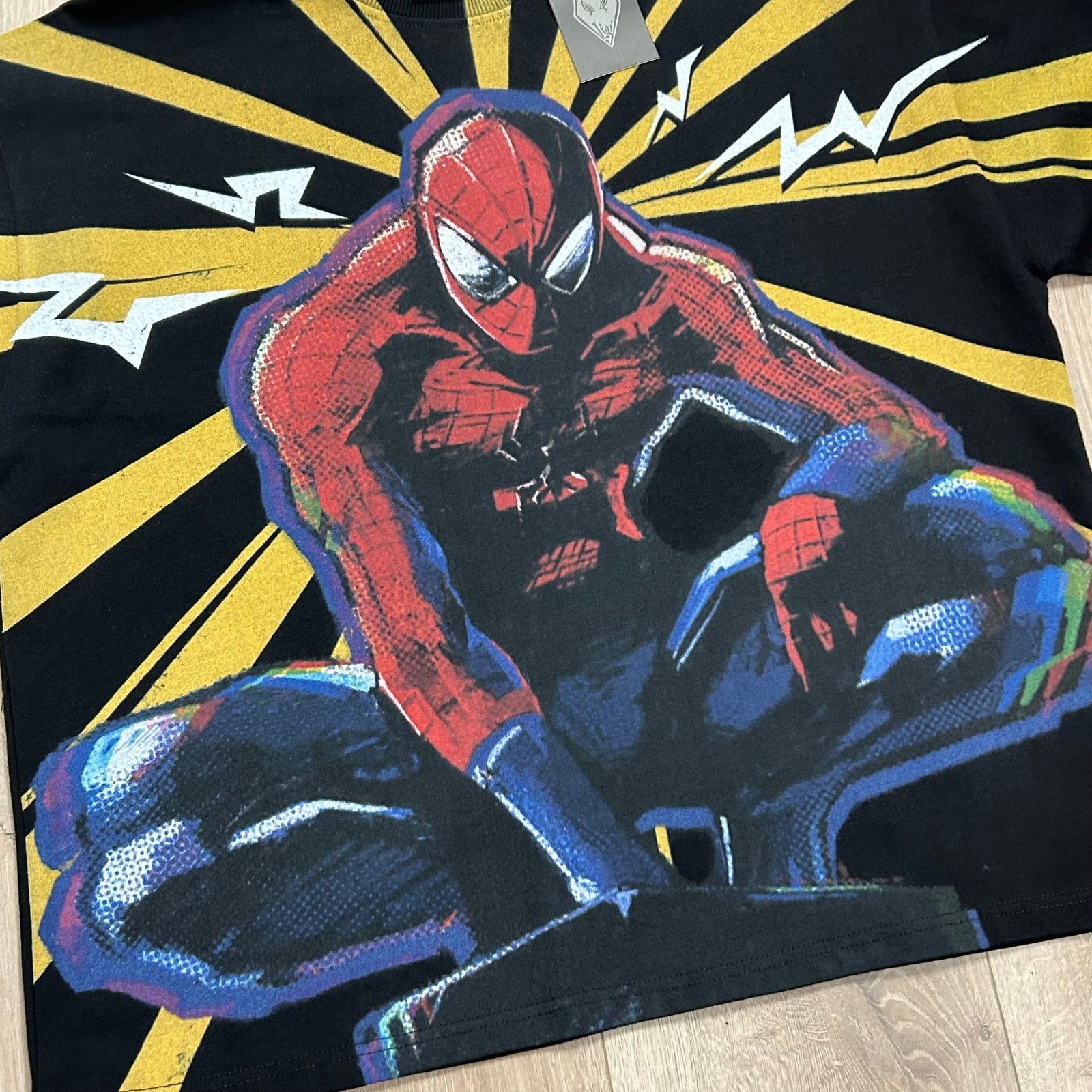 Marvel Comics Madebyvigil Arachnid Trip Aop Spiderman Tee T Shirt Black Size US M / EU 48-50 / 2 - 2 Thumbnail