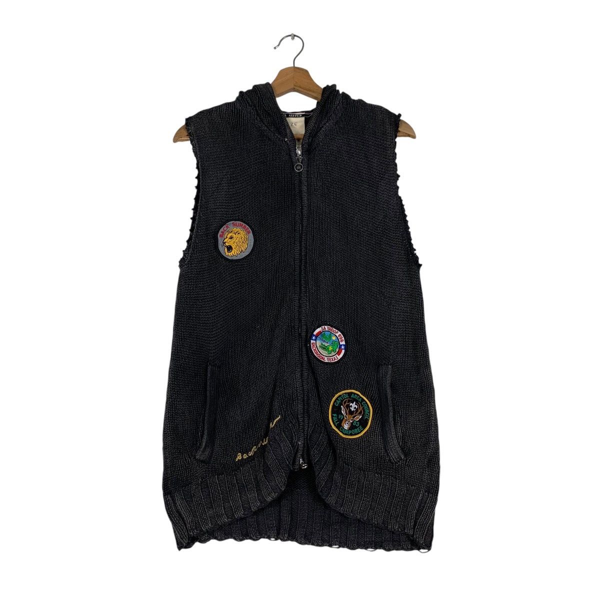 Japanese Brand BACK NUMBER Sleeveless Zipper Hoodies Vest #1227-C55 Size US M / EU 48-50 / 2 - 1 Thumbnail