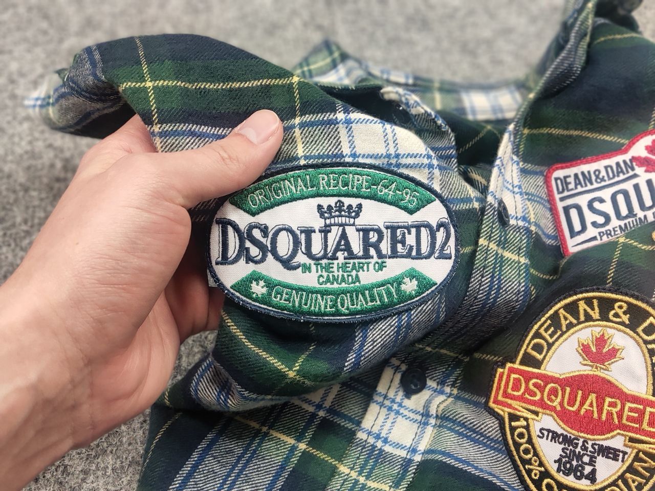 Dsquared2 Dsquared2 Design Green Logo Check Flannel Long sleeve Shirt Size US S / EU 44-46 / 1 - 12 Thumbnail