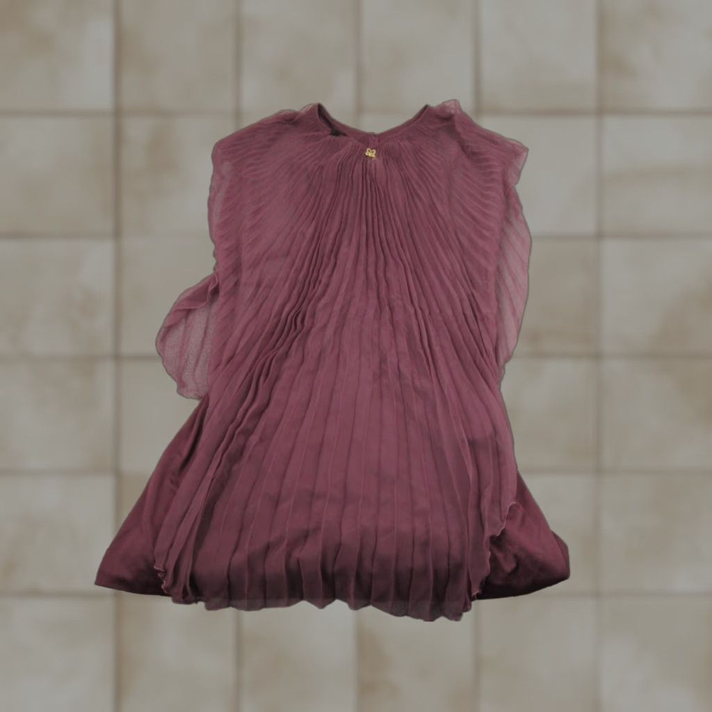 Vintage Vintage Lily Lynn Dress Womens 14.5 Red Chiffon Midi Pleated Sleeveless Crew Neck Lined 70s 80s 90s Retro/Classic Shift Dress Mens? Womens Size XL / US 12-14 / IT 48-50 - 1 Thumbnail