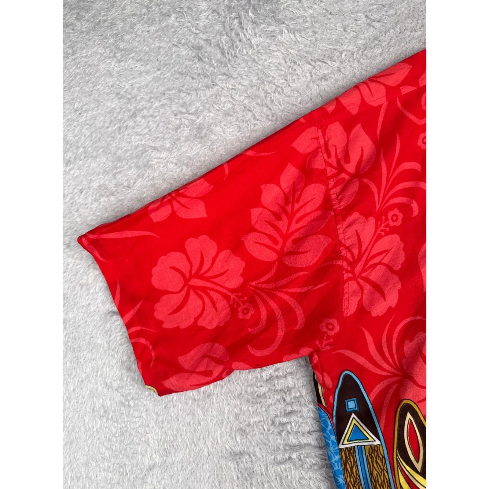 Vintage Las Vegas Shirt Mens Large Red Palm Surf Boards Floral Hawaiian Button Up Beach Size US L / EU 52-54 / 3 - 3 Thumbnail