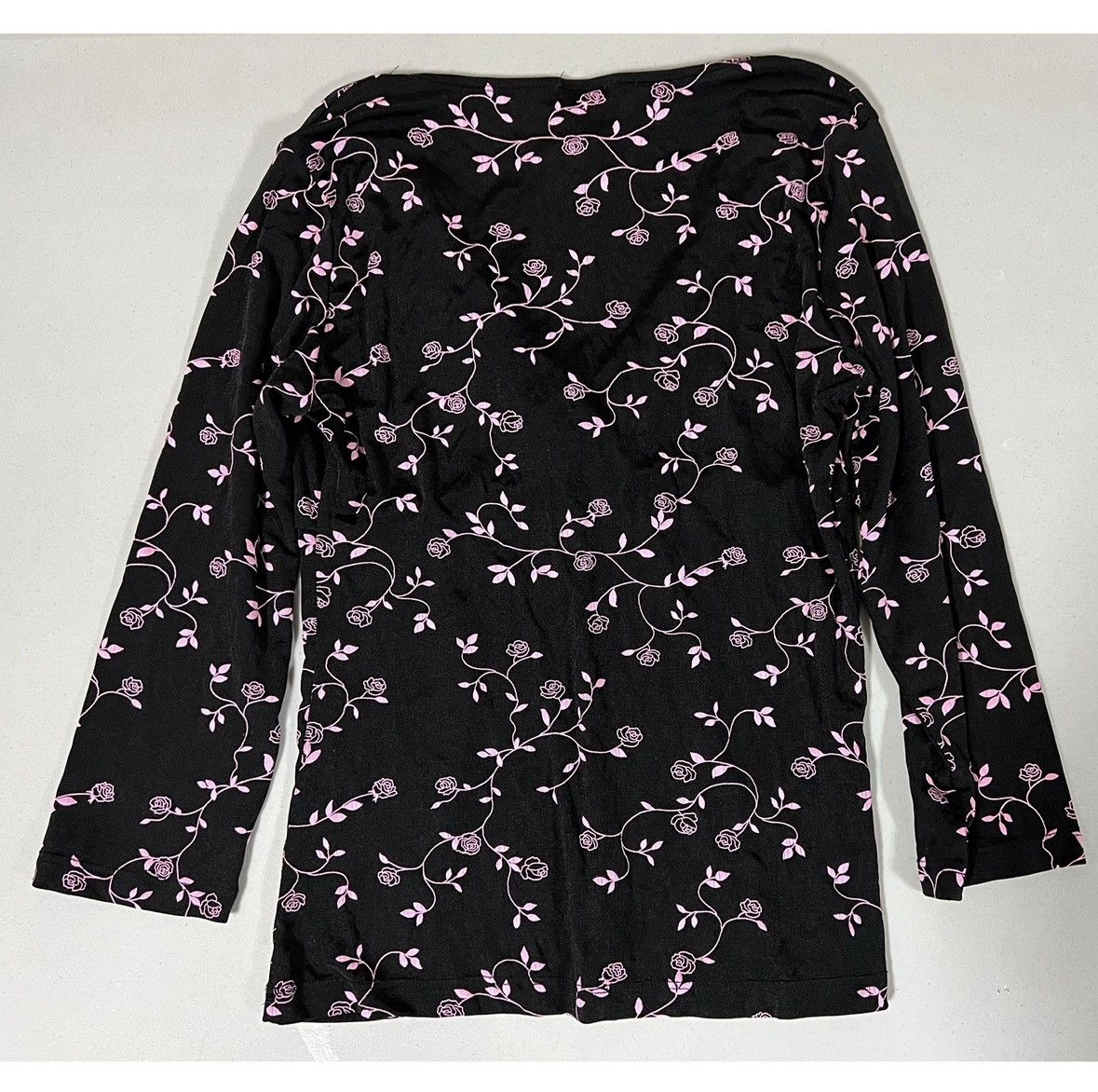 NEXT Nexxen Black Pink Floral Boho Y2K Shirt Top Blouse Size S 🌷✨ Size S / US 4 / IT 40 - 3 Thumbnail