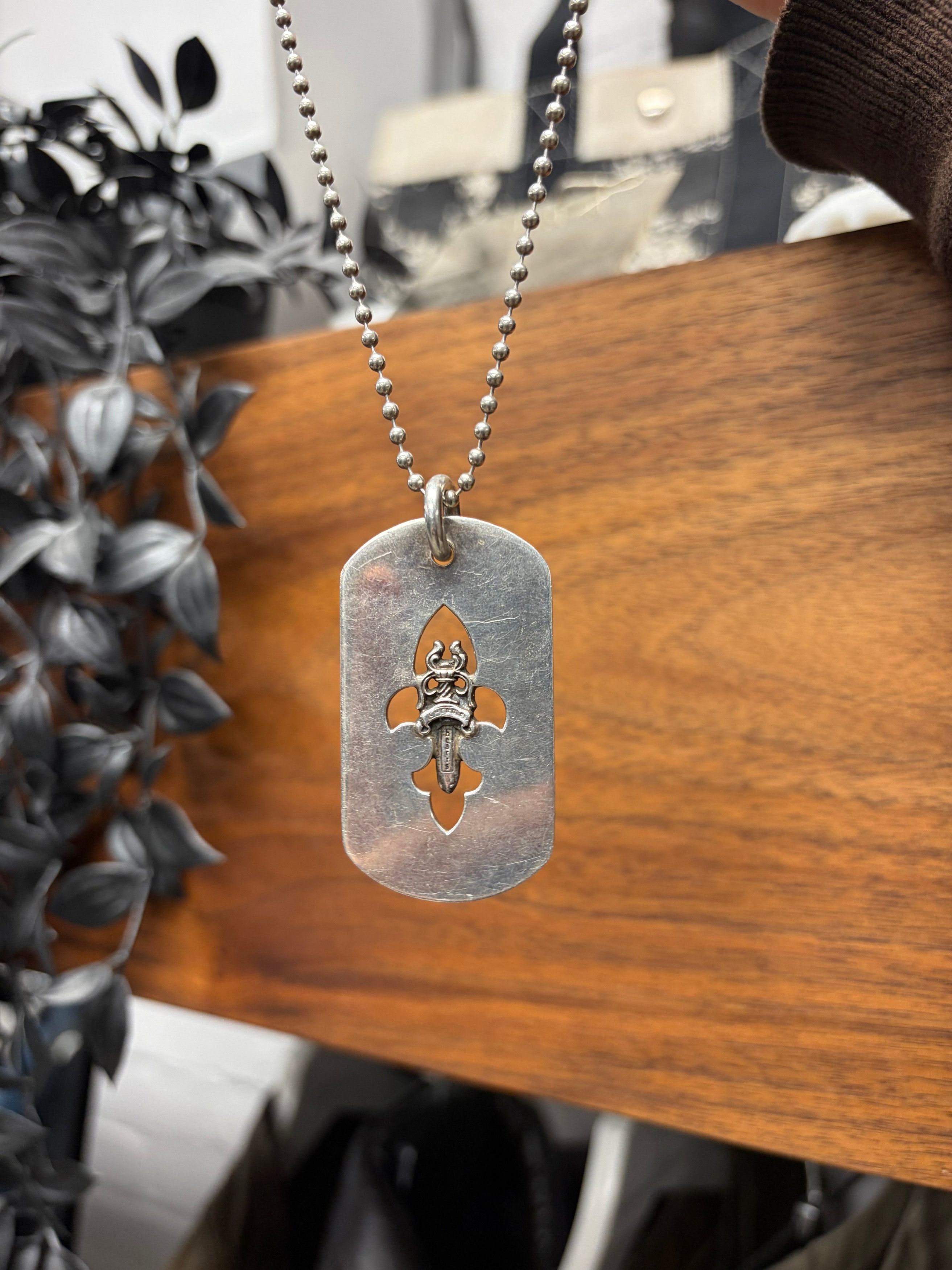 Chrome Hearts Chrome Hearts Dagger ‘Fleur Cutout’ 925 Silver Dogtag Size ONE SIZE - 2 Thumbnail