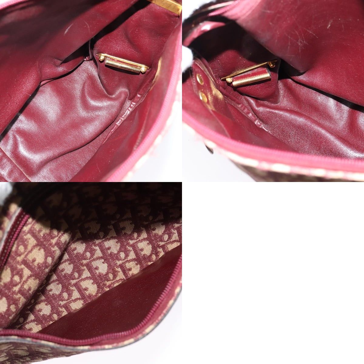 Dior DIOR Trotter Canvas Shoulder Bag Red Gold Size ONE SIZE - 12 Thumbnail