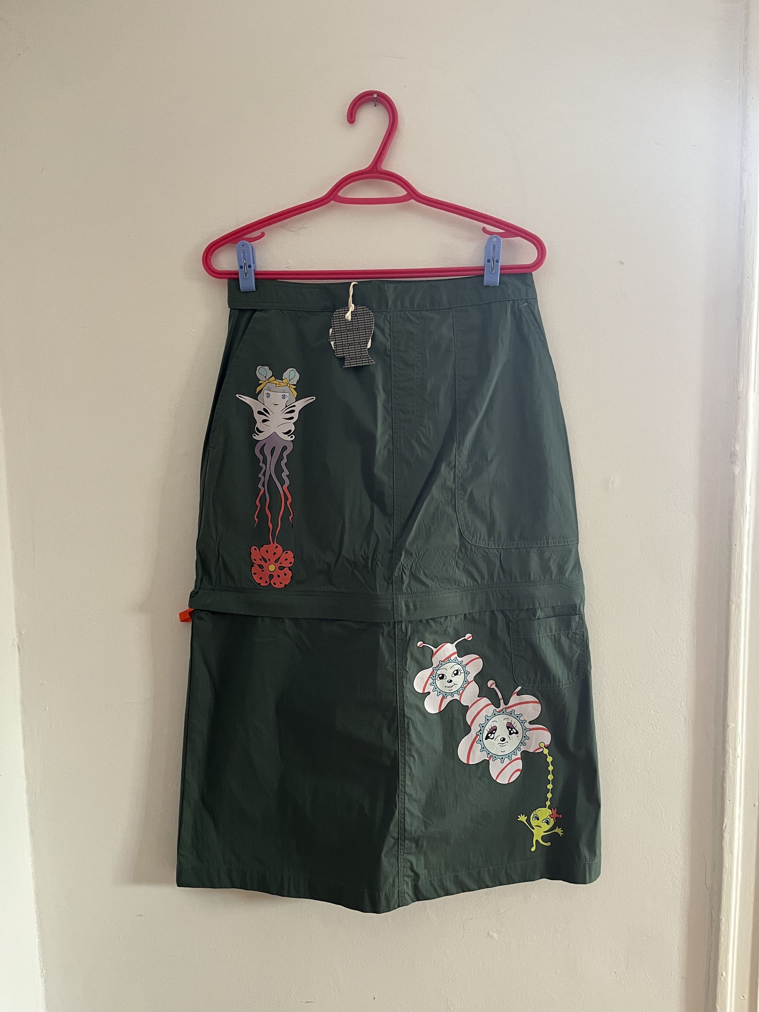 image of Brain Dead & Ema Gaspar Convertible Cargo Skirt in Green, Women's (Size 27)
